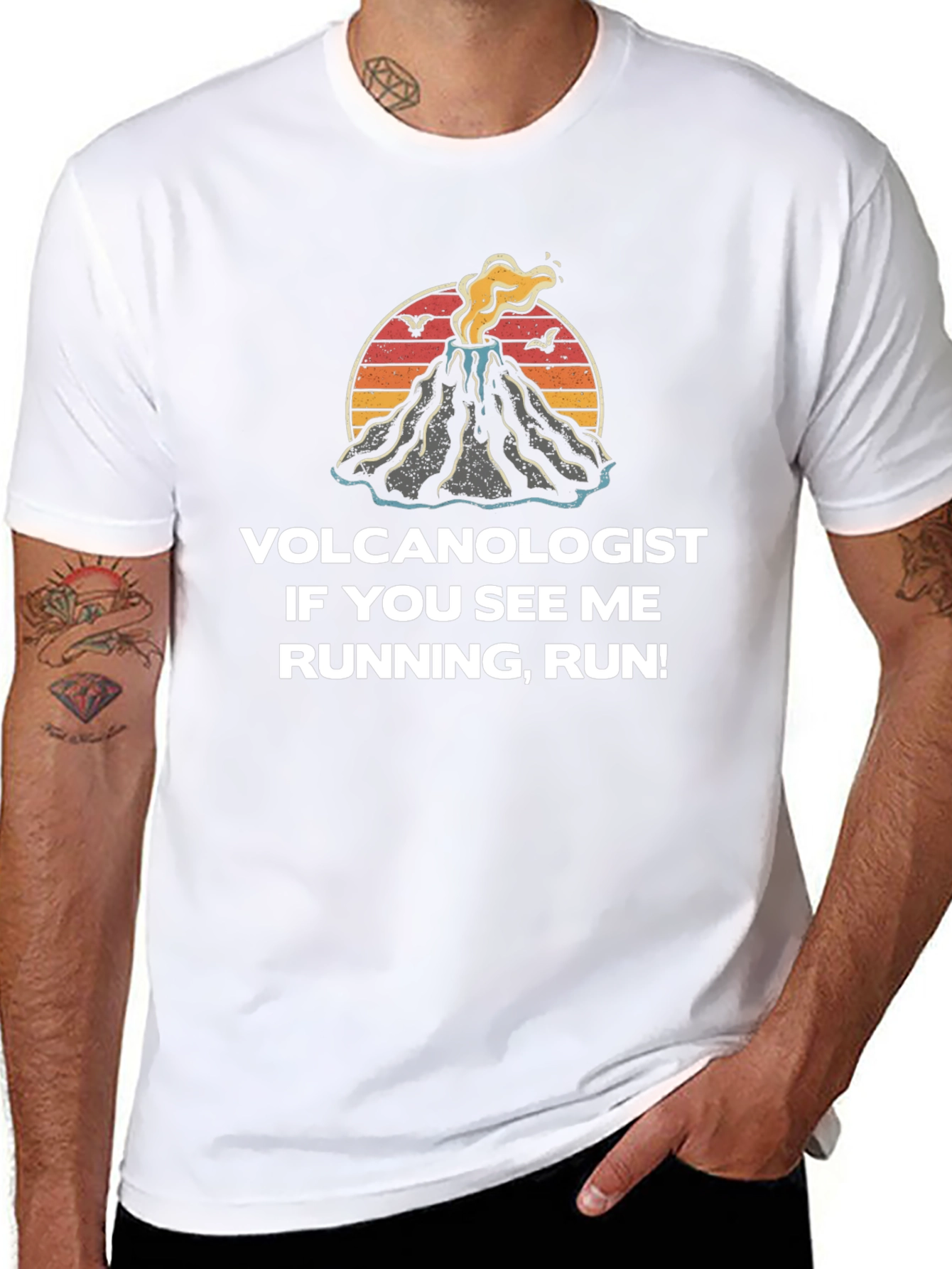 Volcanologist Run T-Shirt - Funny Geologist Tee