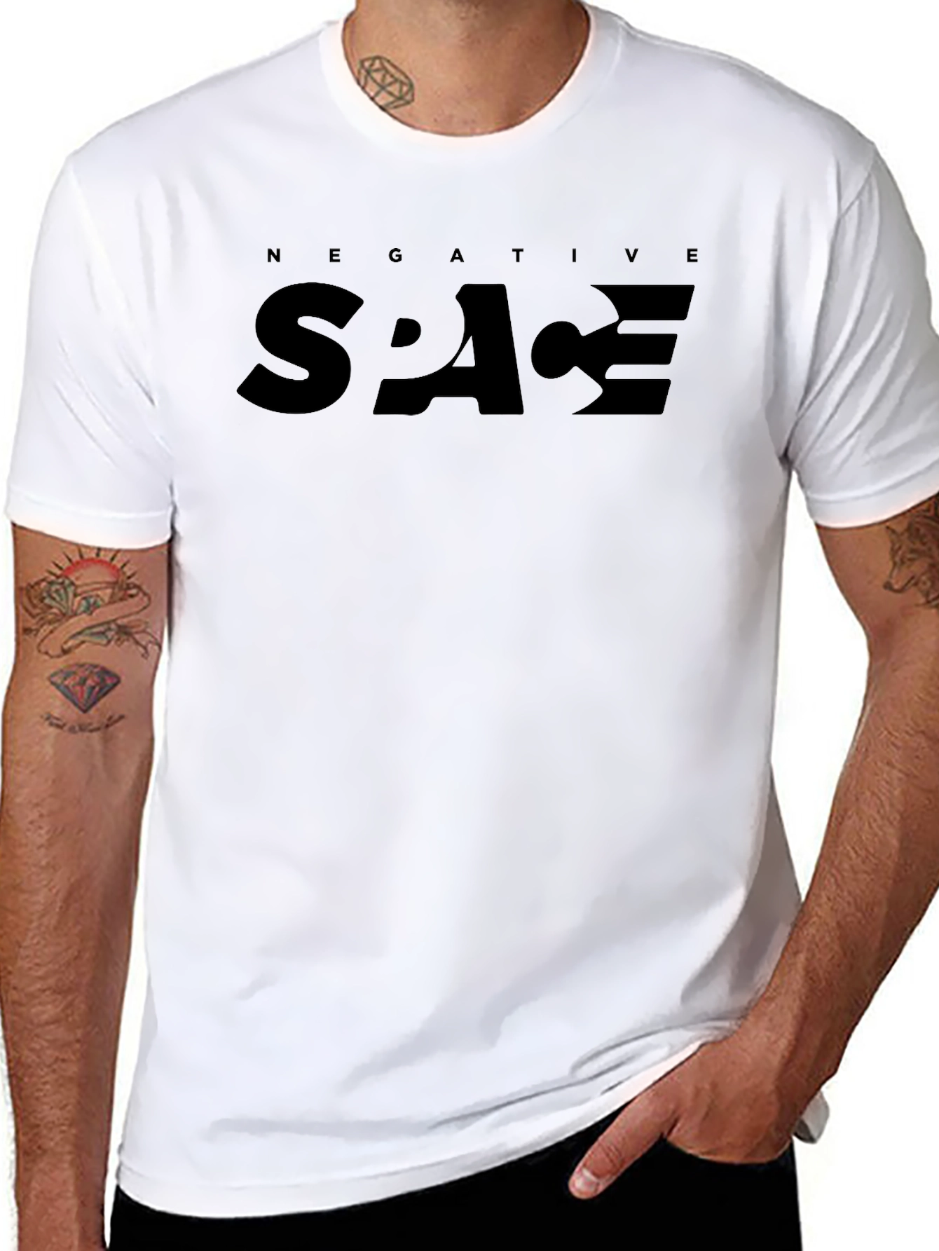 Negative Space Graphic T-Shirt - Modern Edgy Design