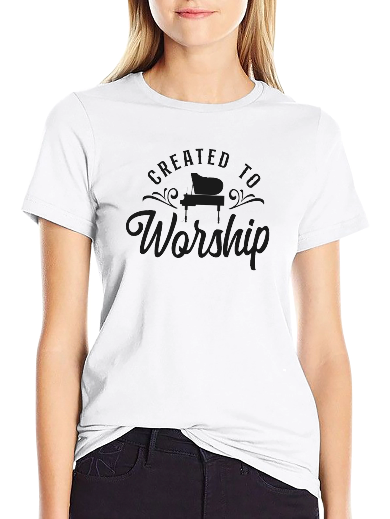 Created to Worship Black Graphic Tee