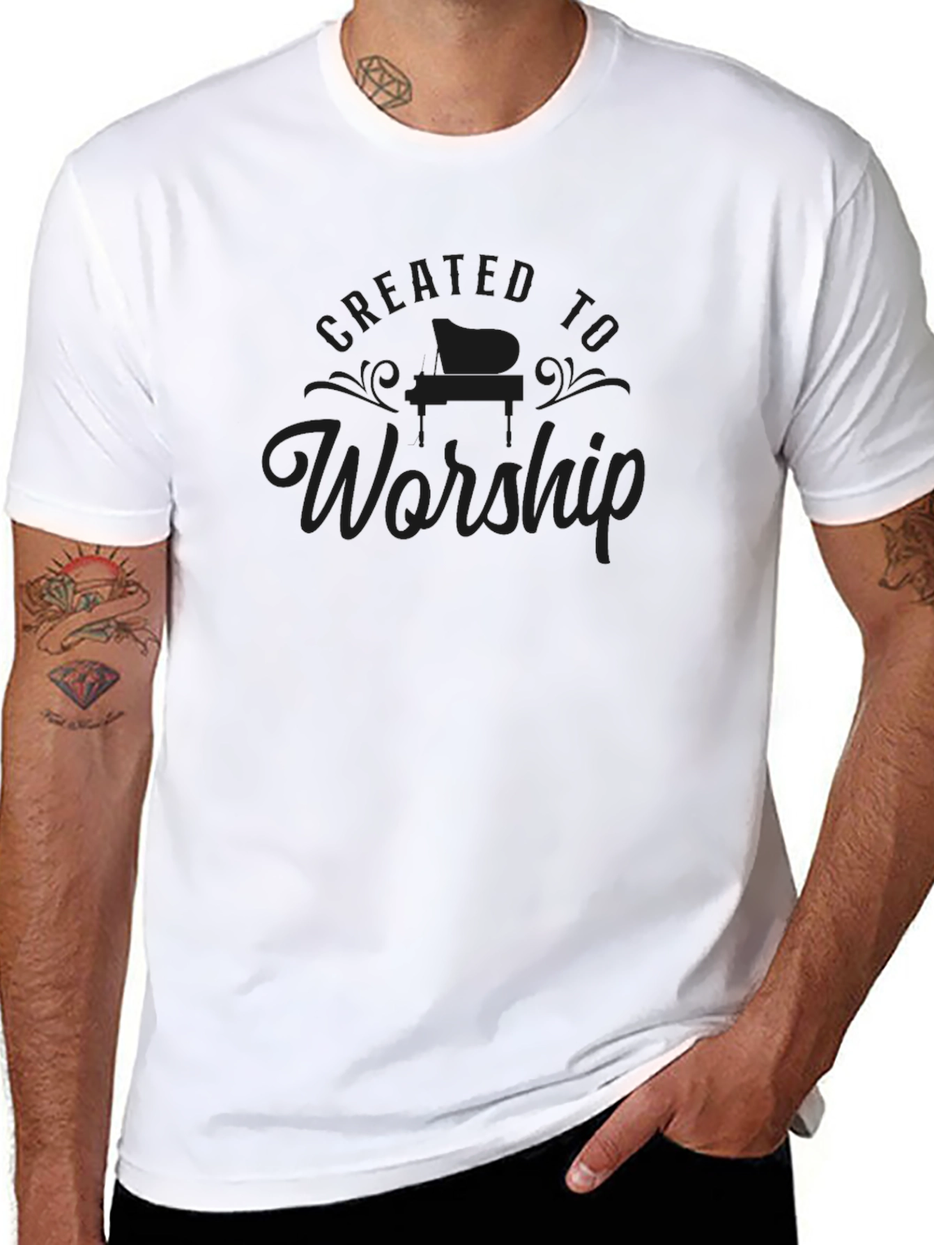Created to Worship Black Graphic Tee