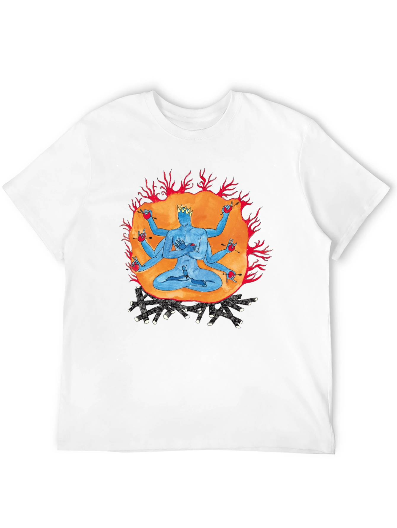 Multi-Armed Deity Graphic Black T-Shirt