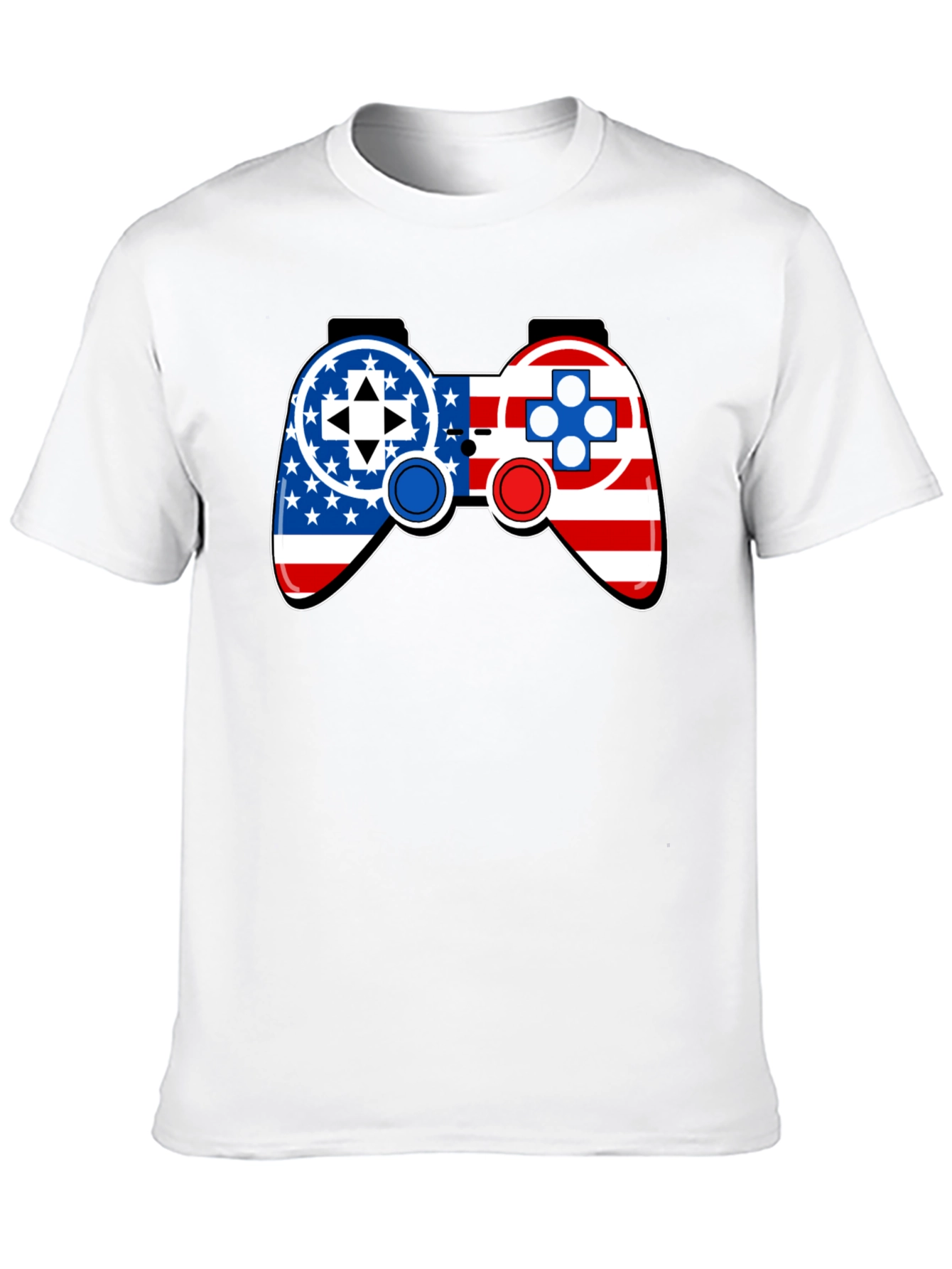 Patriotic Gamer T-Shirt - USA Flag Controller Design