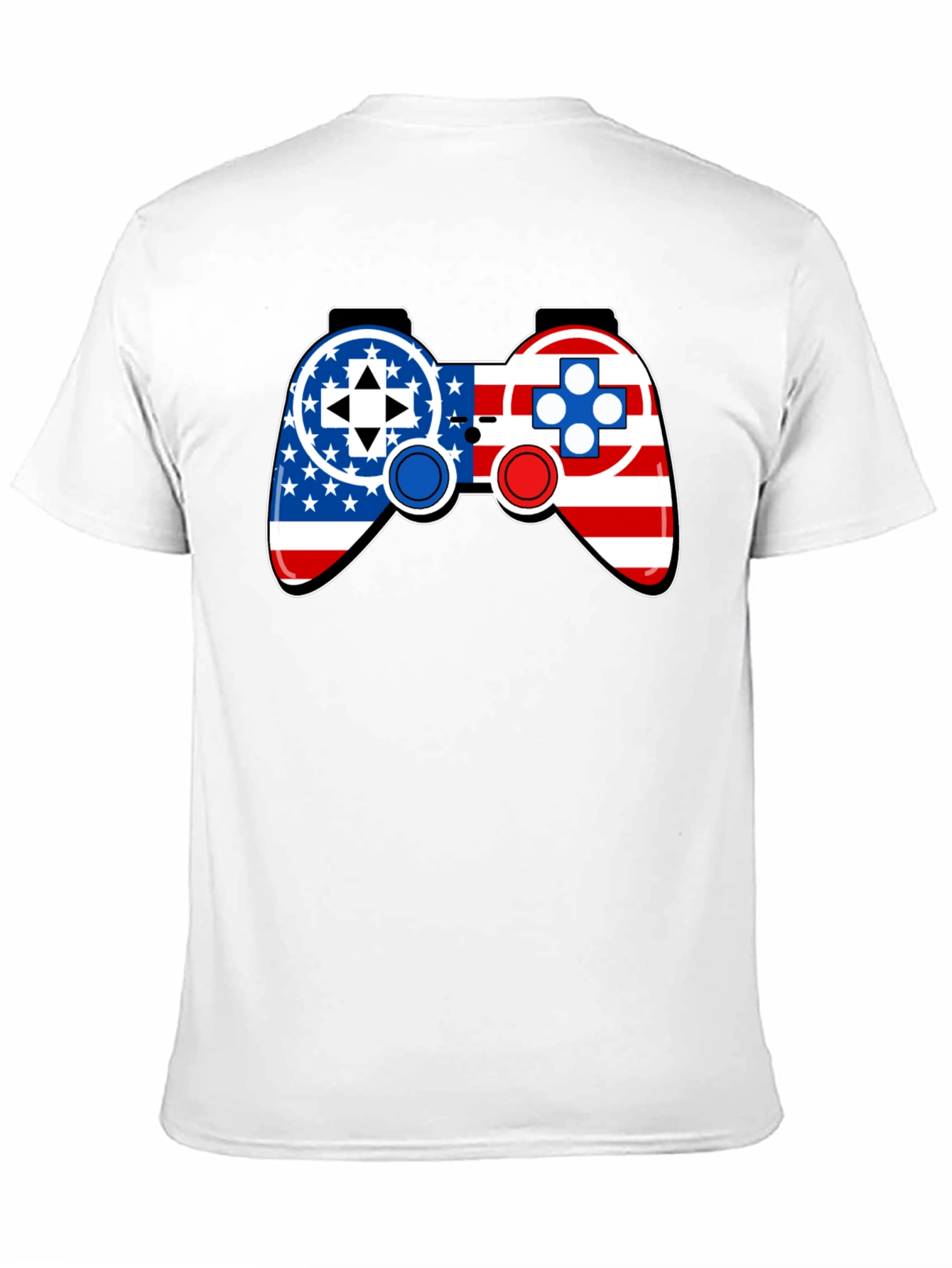 Patriotic Gamer T-Shirt - USA Flag Controller Design