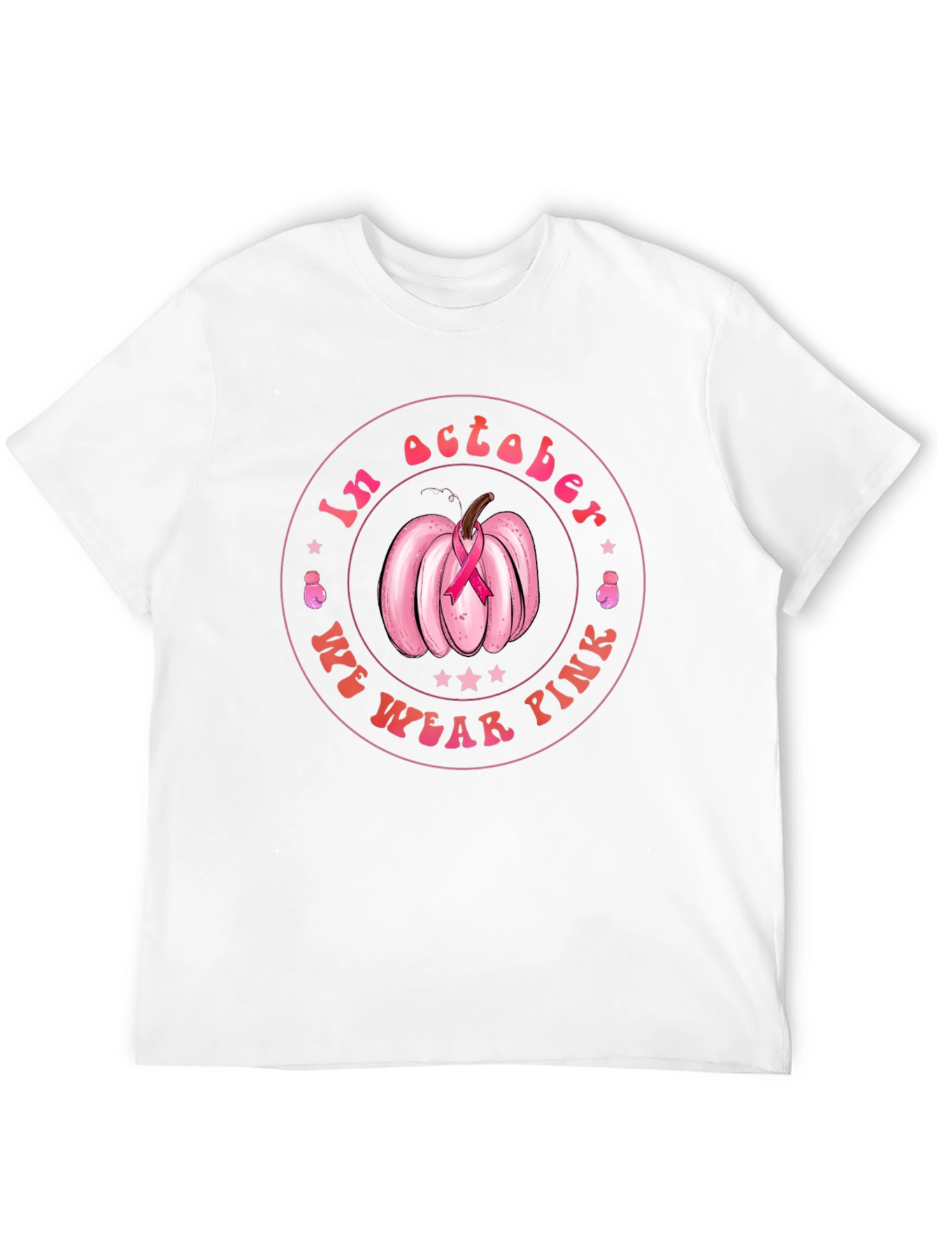 October Pink Pumpkin Breast Cancer Awareness T-Shirt