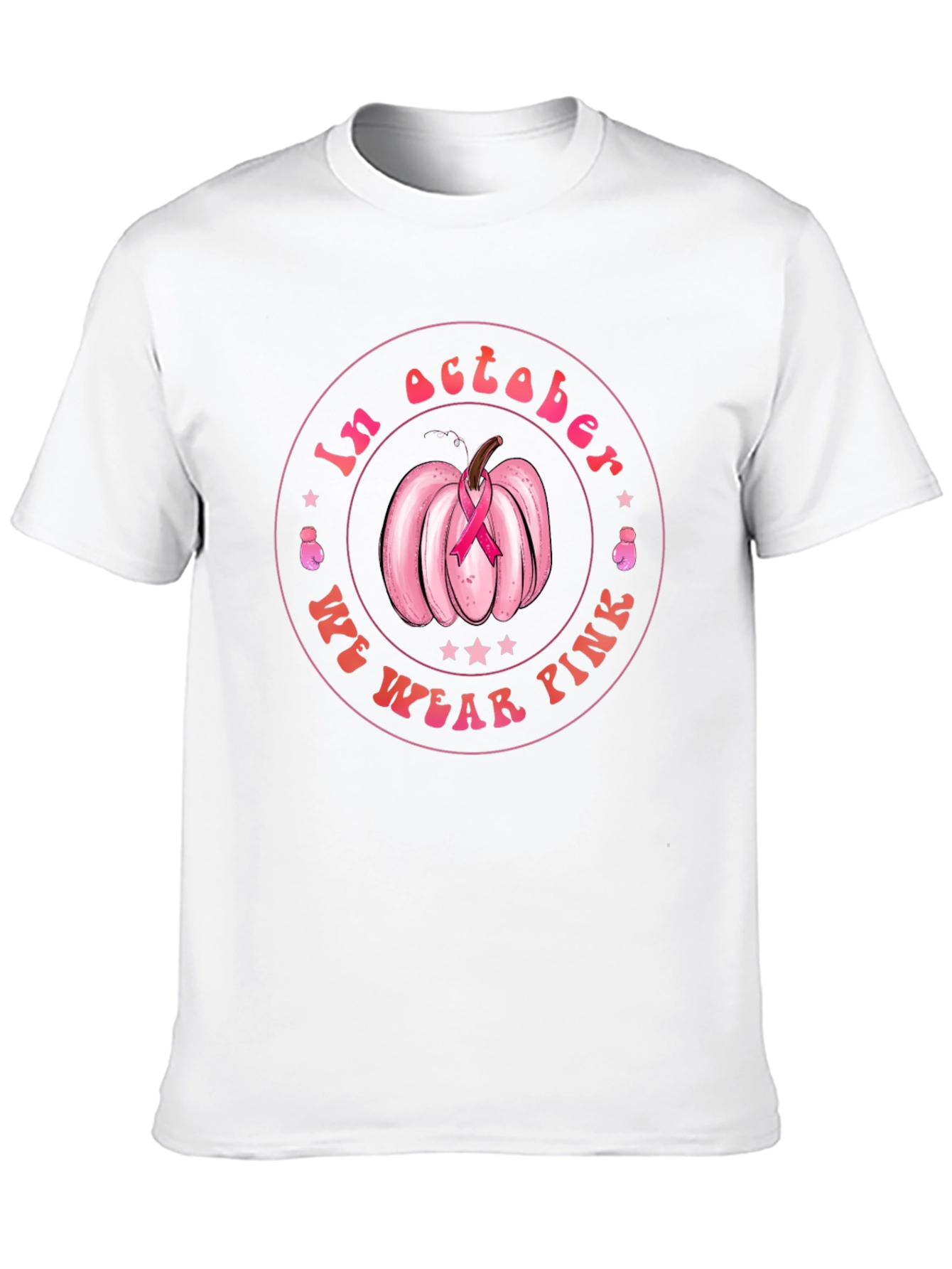 October Pink Pumpkin Breast Cancer Awareness T-Shirt