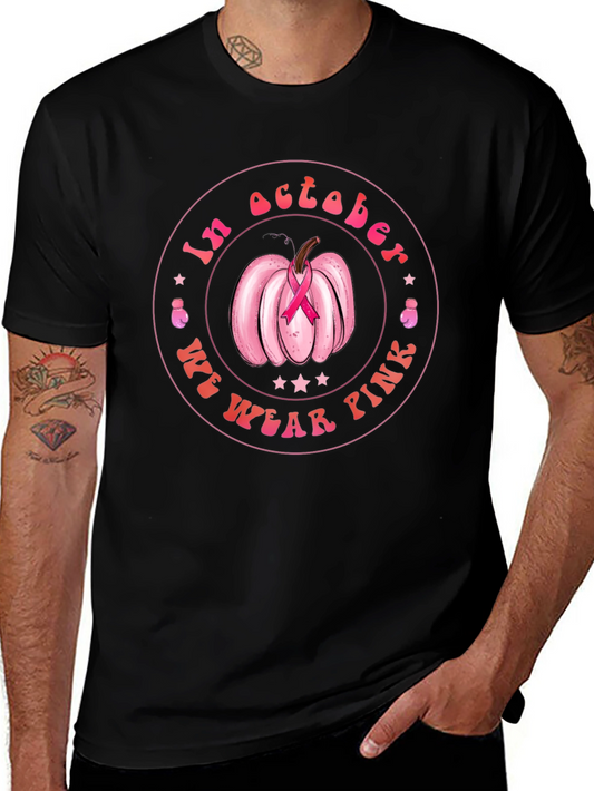 October Pink Pumpkin Breast Cancer Awareness T-Shirt