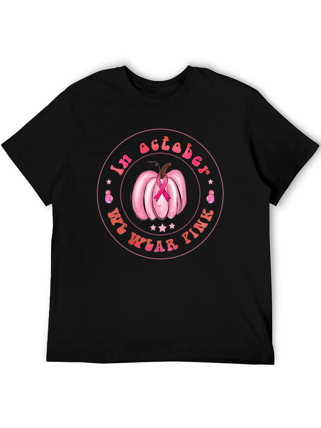 October Pink Pumpkin Breast Cancer Awareness T-Shirt