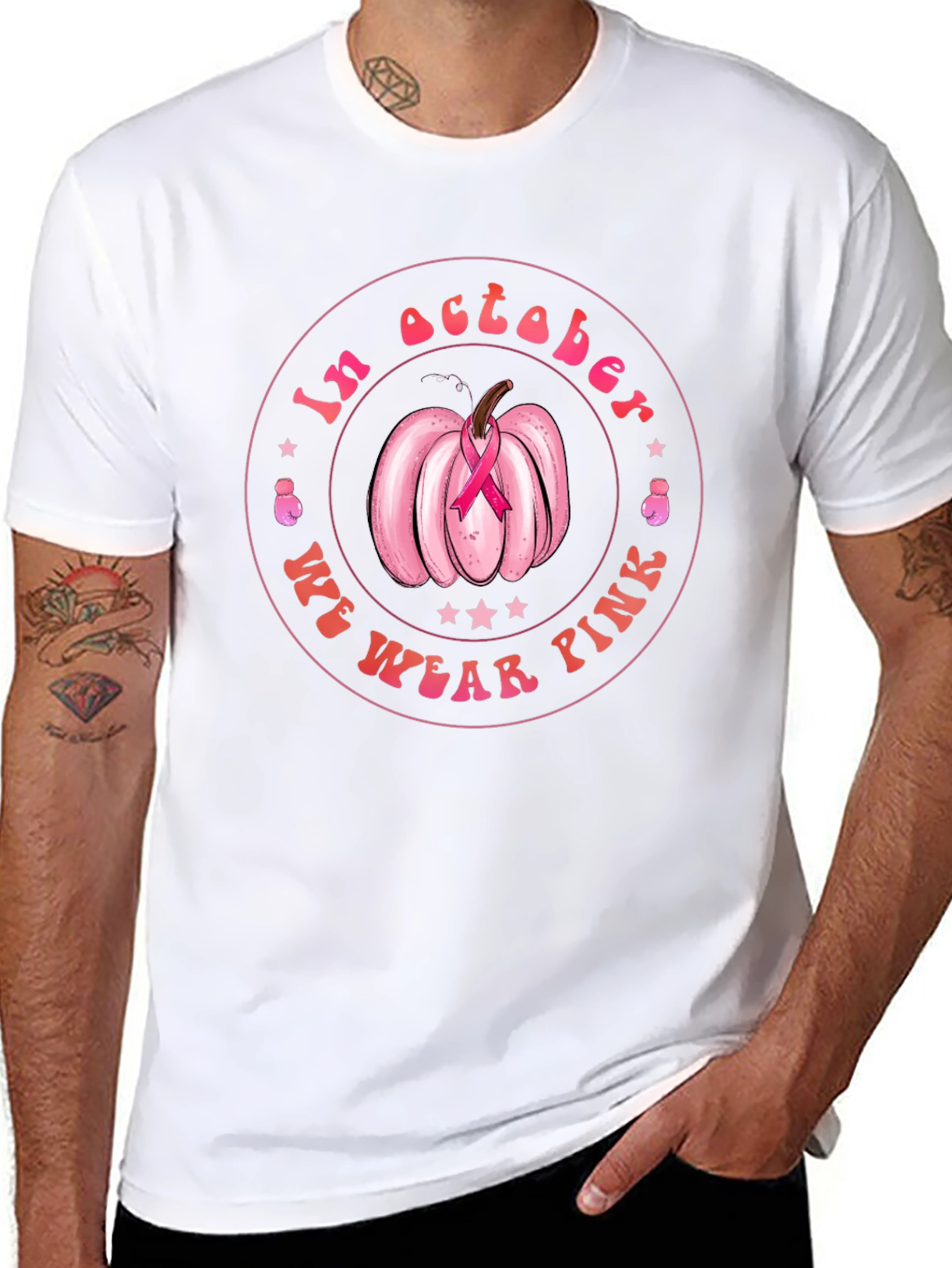 October Pink Pumpkin Breast Cancer Awareness T-Shirt