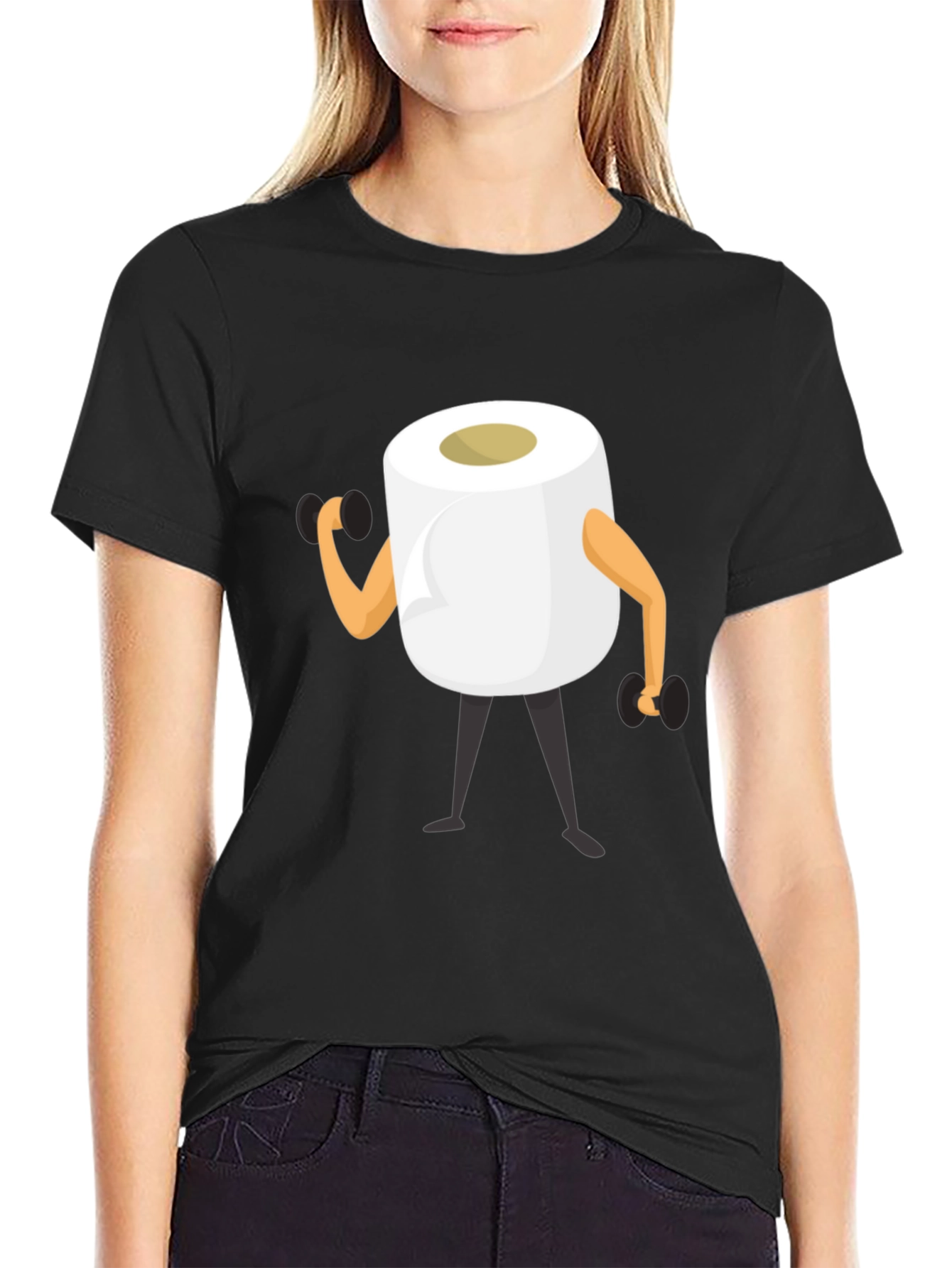 Funny Toilet Paper Roll Workout Graphic T-Shirt