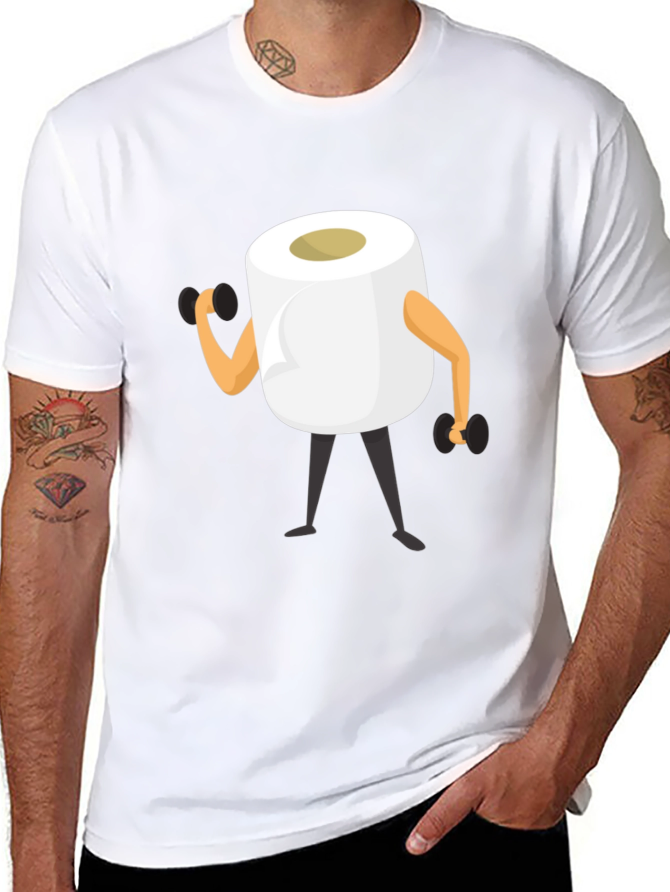 Funny Toilet Paper Roll Workout Graphic T-Shirt