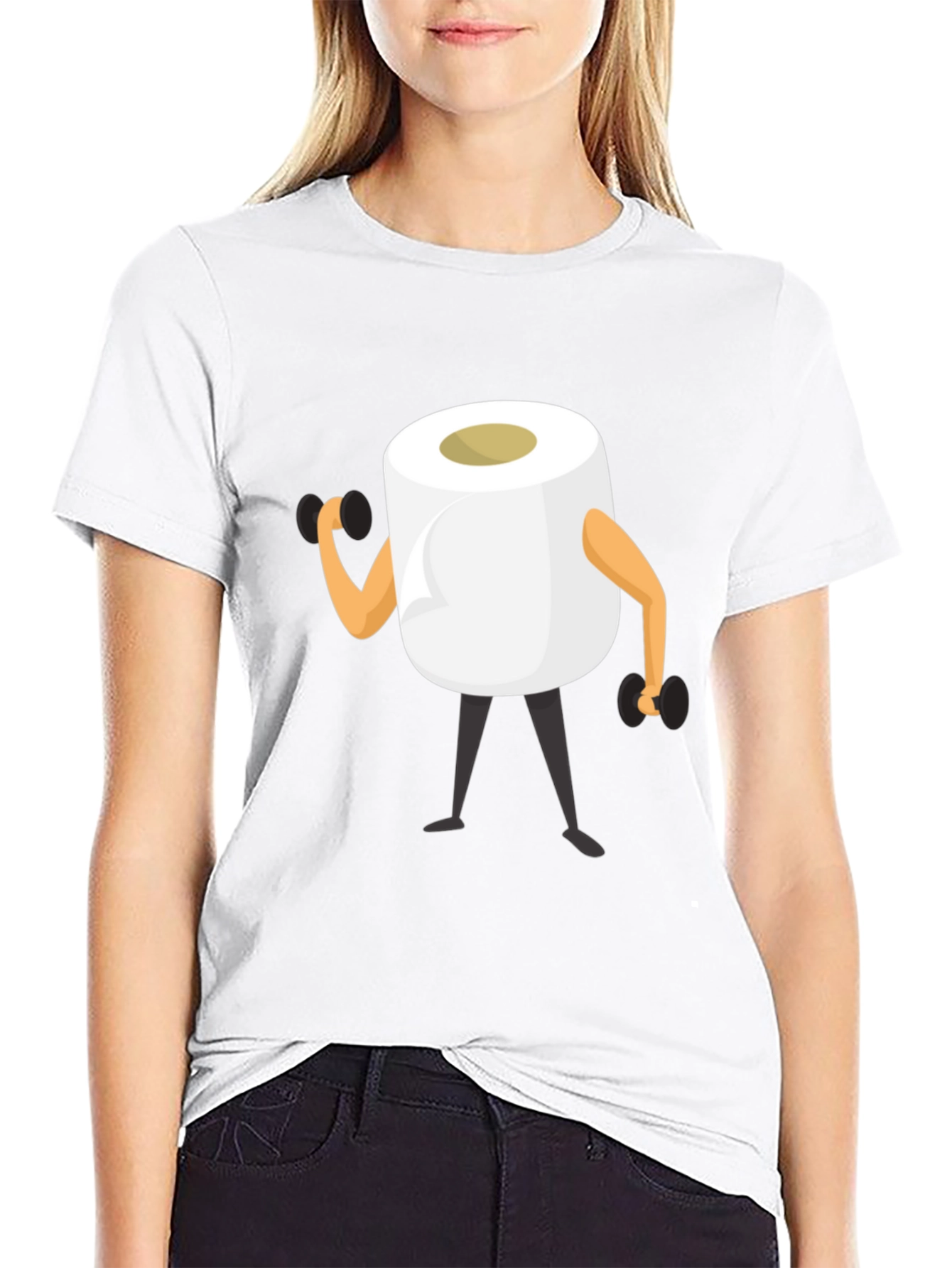 Funny Toilet Paper Roll Workout Graphic T-Shirt