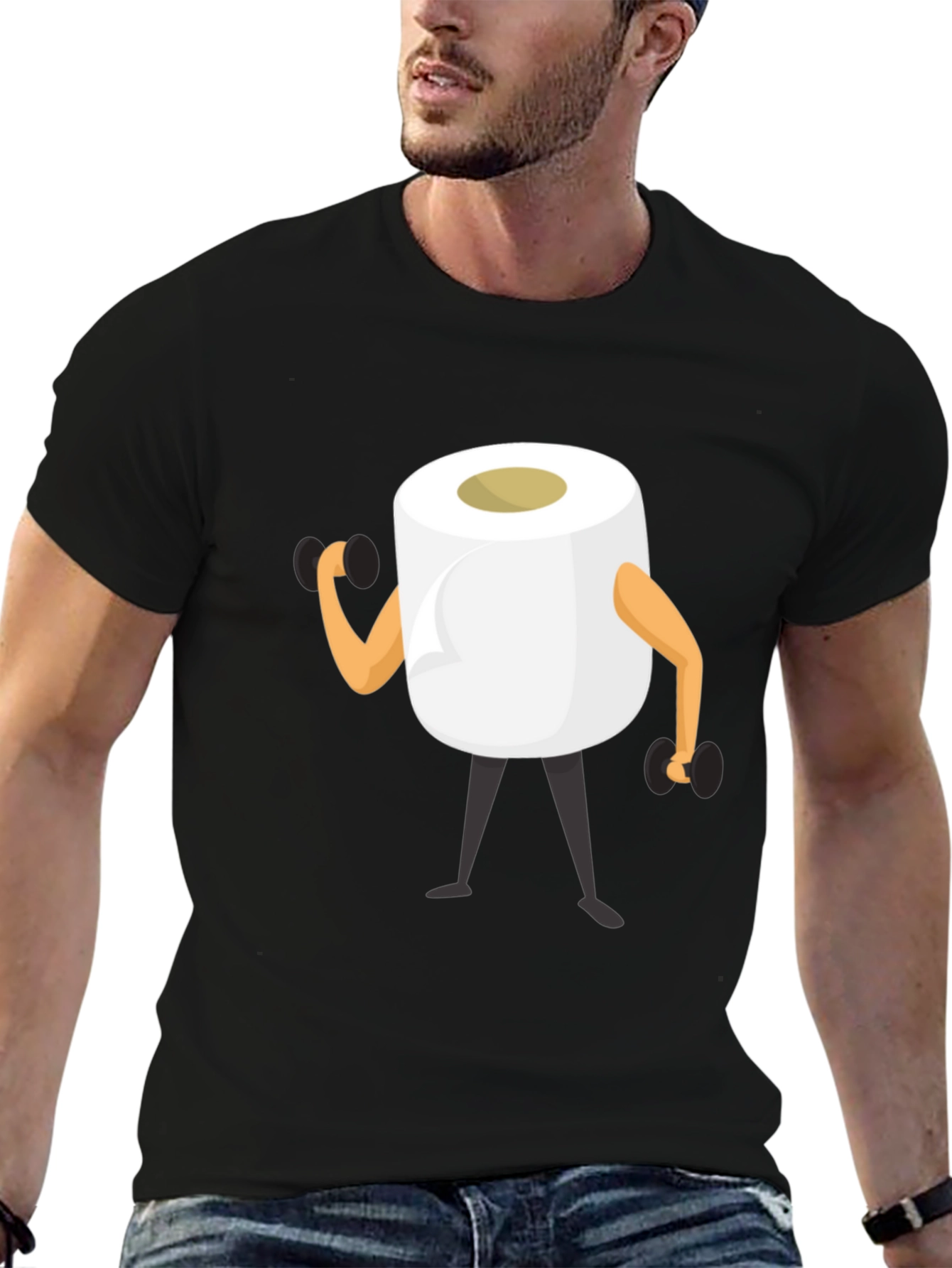 Funny Toilet Paper Roll Workout Graphic T-Shirt