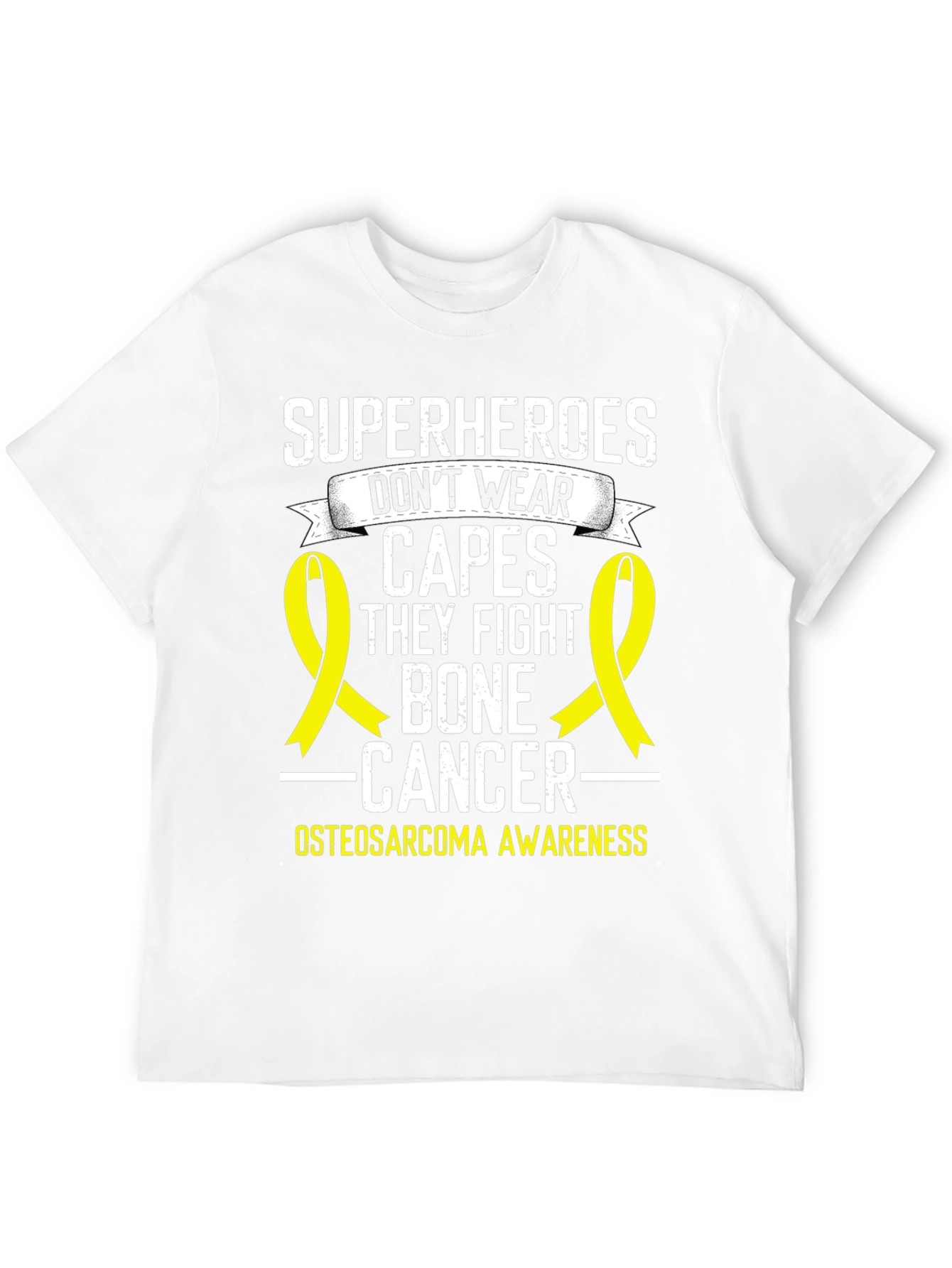 Bone Cancer Awareness T-Shirt Superheroes Dont Wear Capes