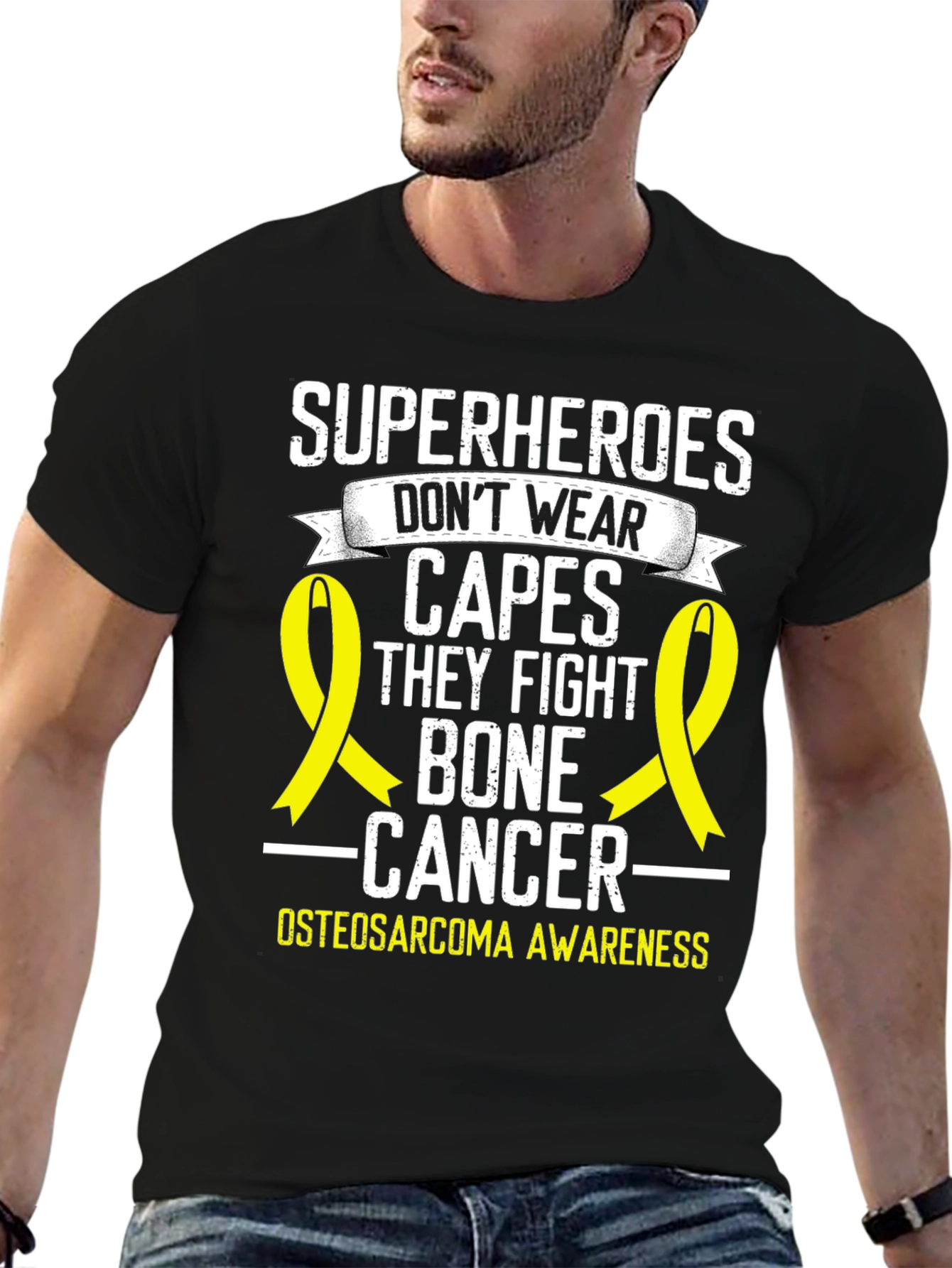 Bone Cancer Awareness T-Shirt Superheroes Dont Wear Capes