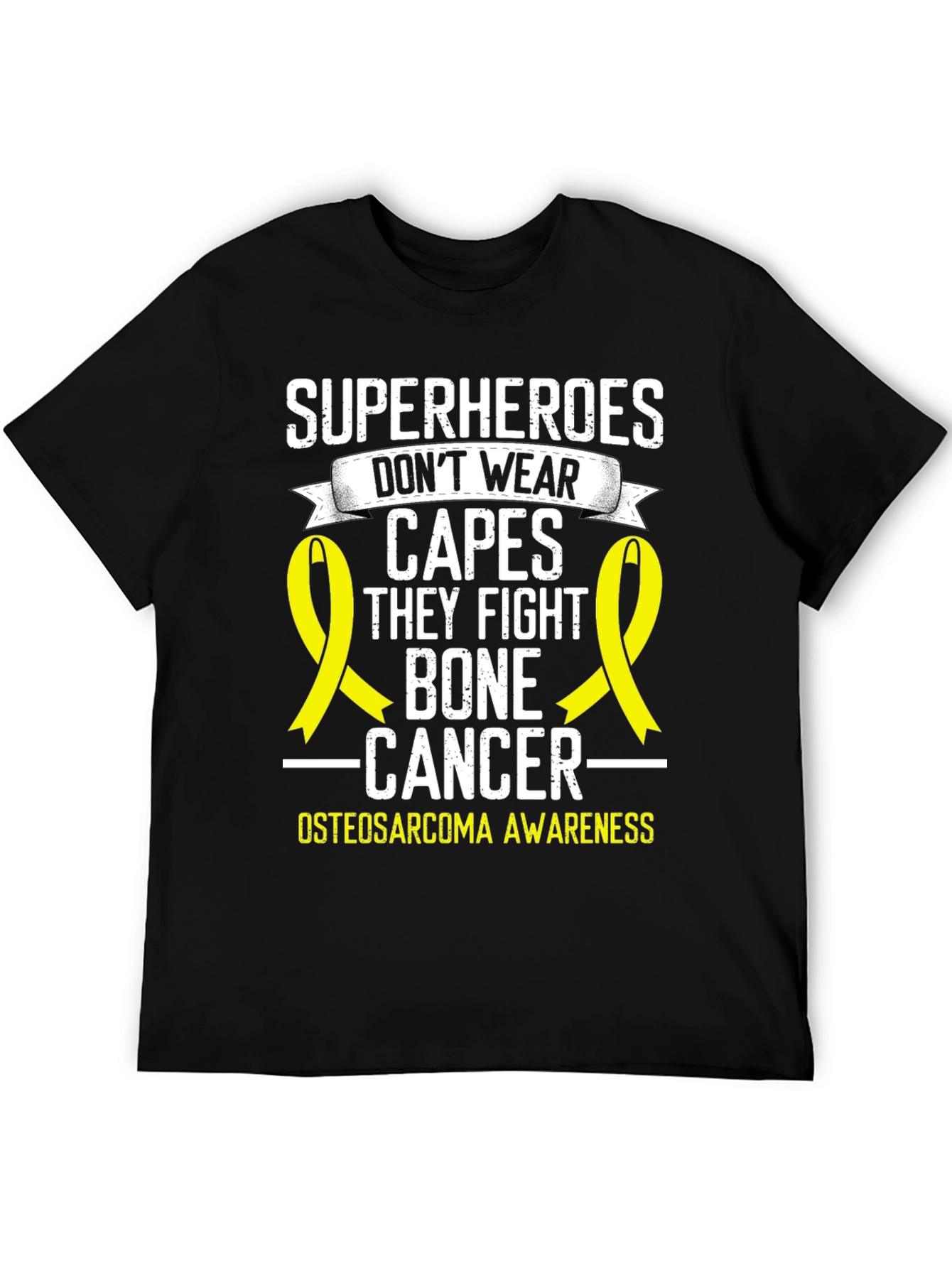 Bone Cancer Awareness T-Shirt Superheroes Dont Wear Capes