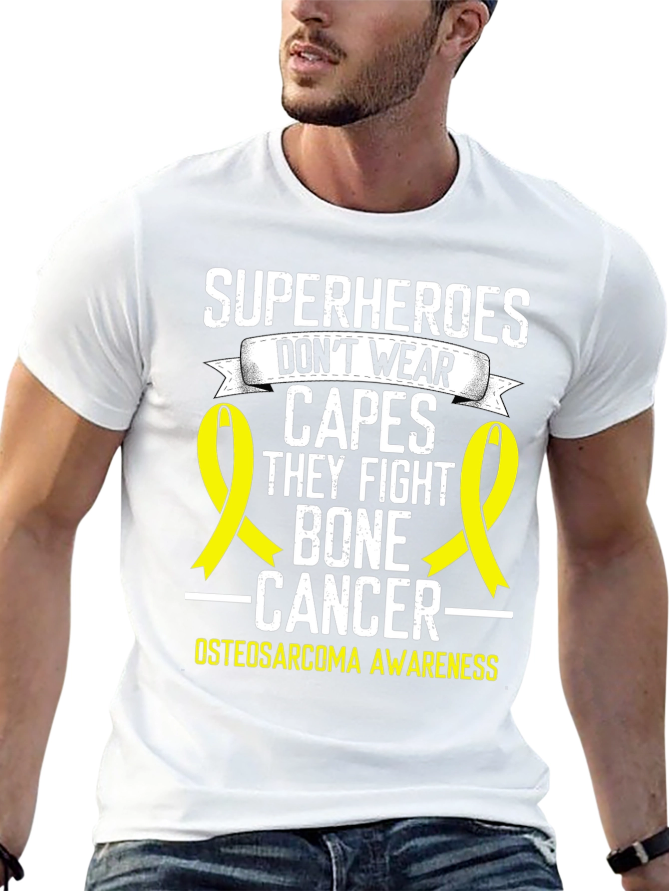 Bone Cancer Awareness T-Shirt Superheroes Dont Wear Capes