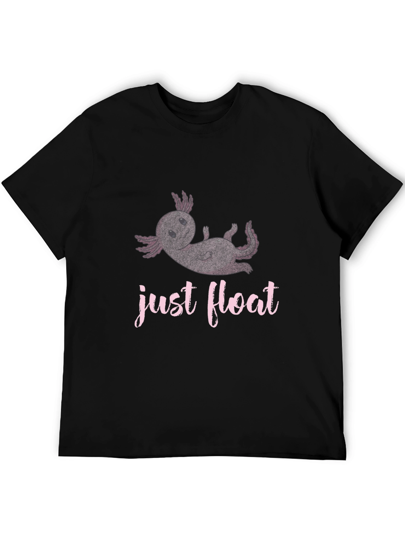 Just Float Axolotl Black T-Shirt