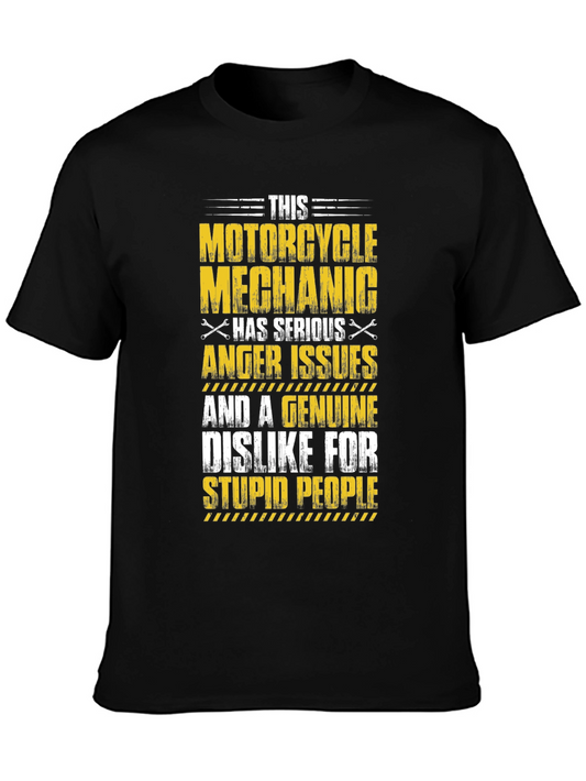 Motorcycle Mechanic T-Shirt Serious Anger Issues Design
