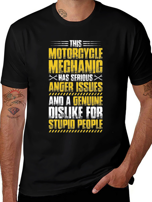 Motorcycle Mechanic T-Shirt Serious Anger Issues Design