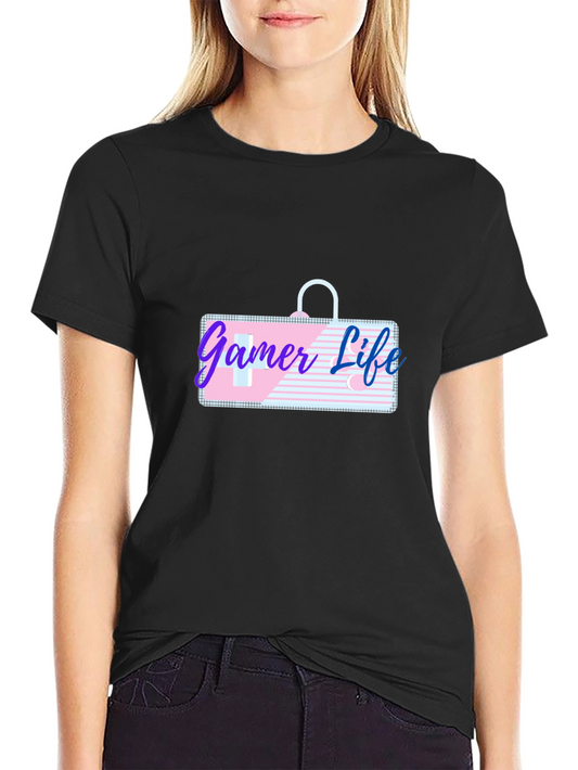 Gamer Life Graphic Tee - Black Casual T-Shirt