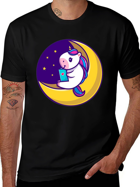 Unicorn Moon T-Shirt - Cute Cartoon Graphic Tee
