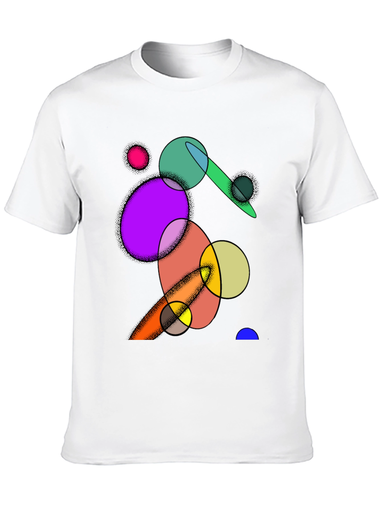 Abstract Circles Graphic Black T-Shirt