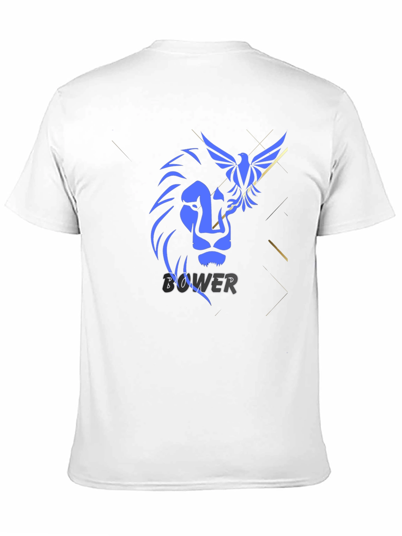 Lion and Bird Graphic Print Black T-Shirt