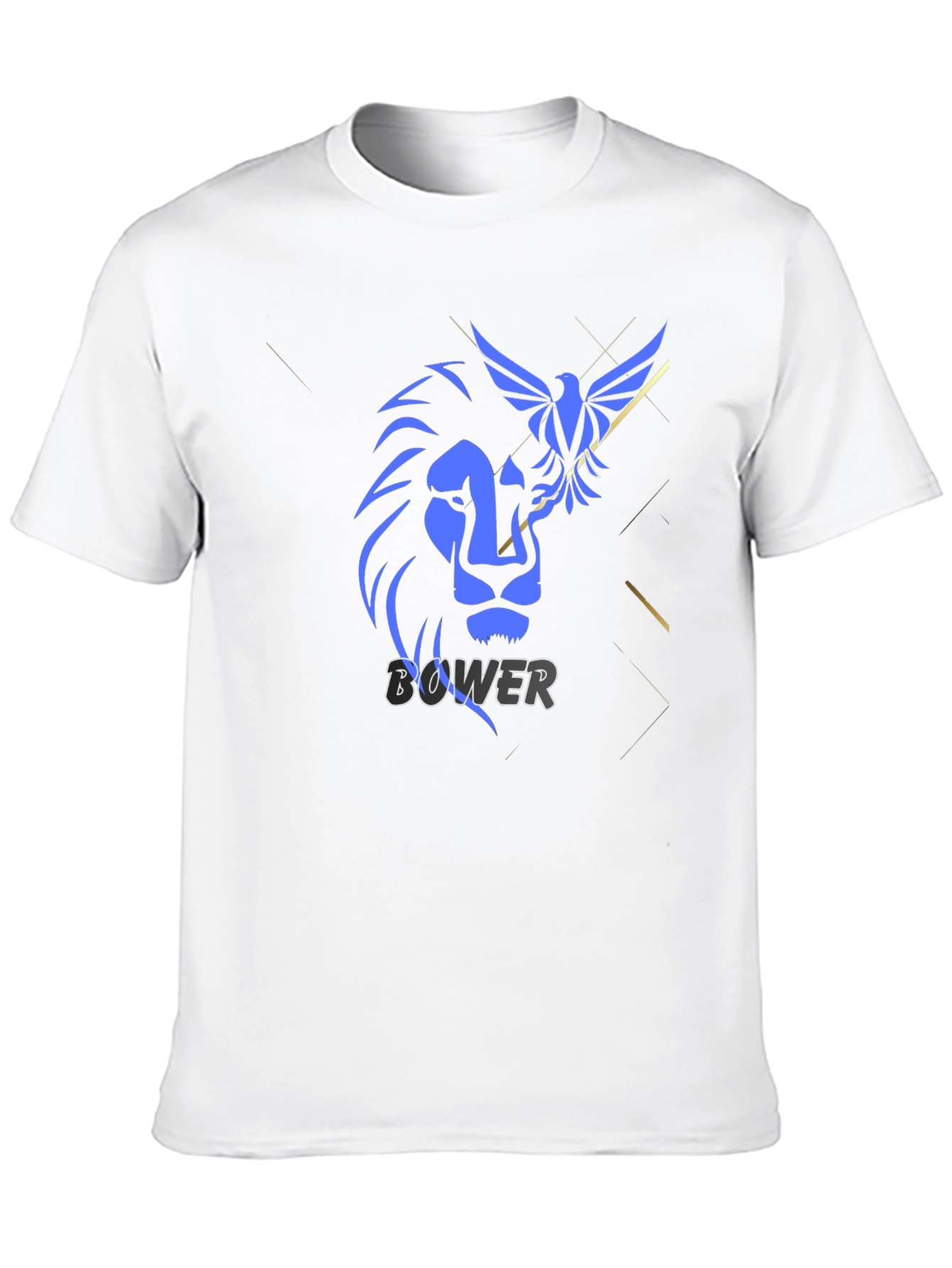 Lion and Bird Graphic Print Black T-Shirt