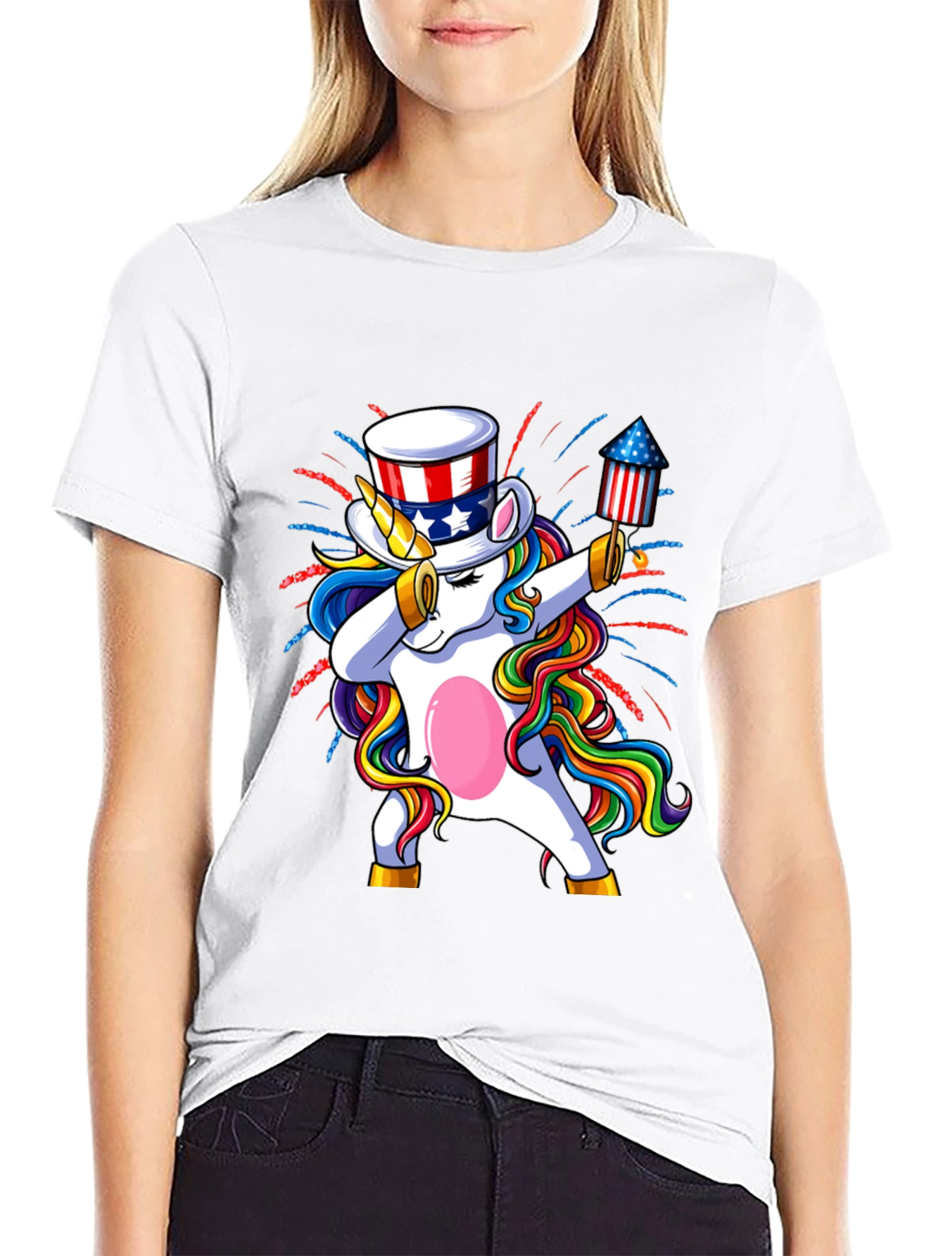 Patriotic Unicorn Dab T-Shirt