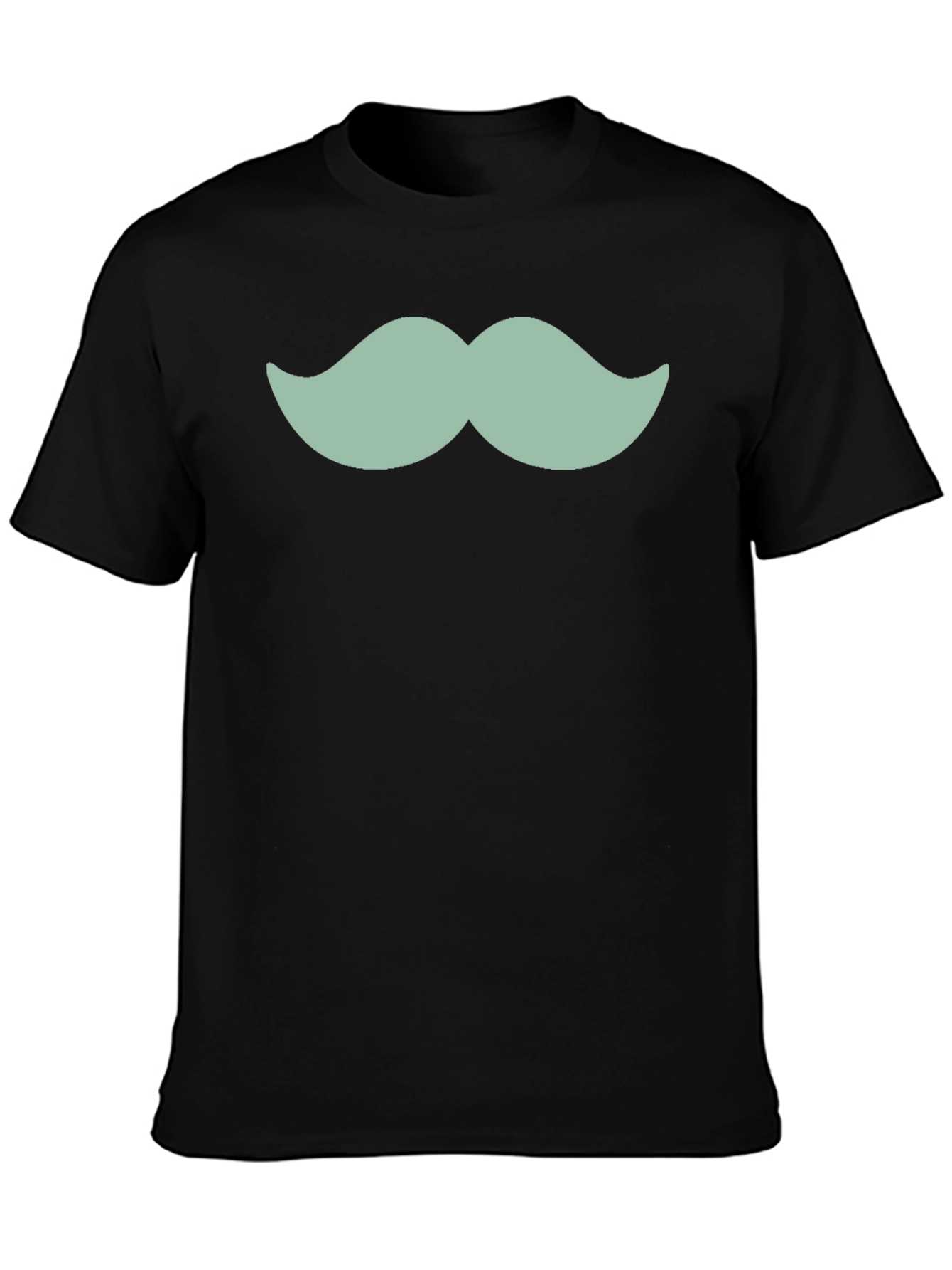 Fun Mustache Graphic T-Shirt - Casual Black Tee