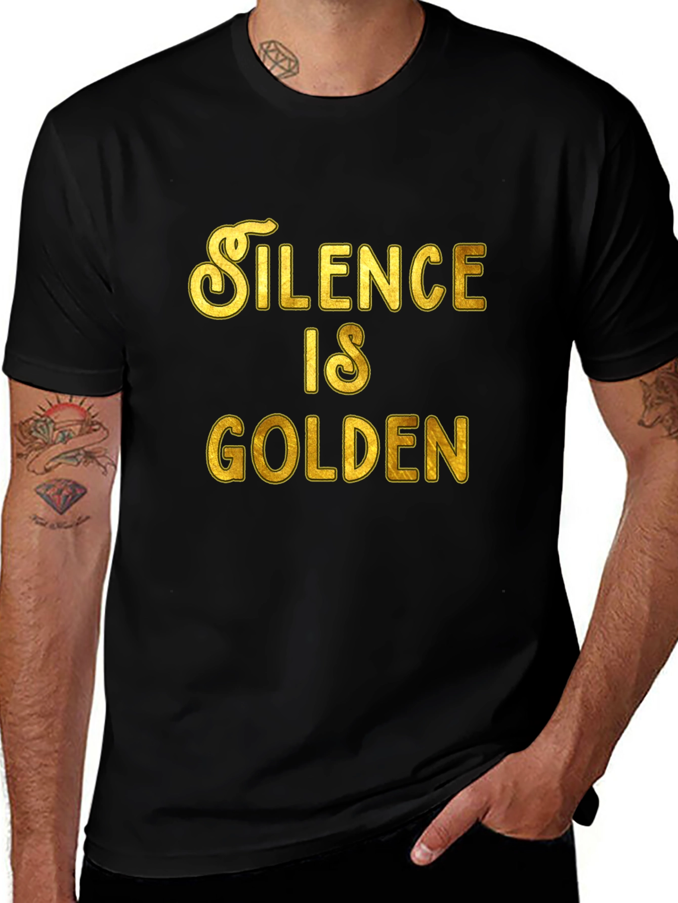 Silence is Golden Graphic Tee - Premium Comfort