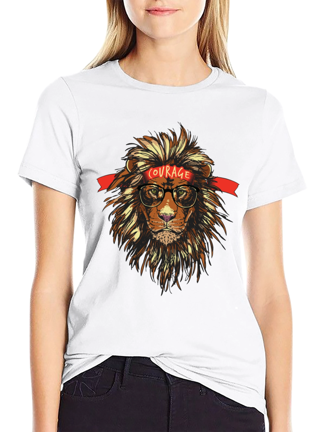 Courageous Lion Graphic T-Shirt