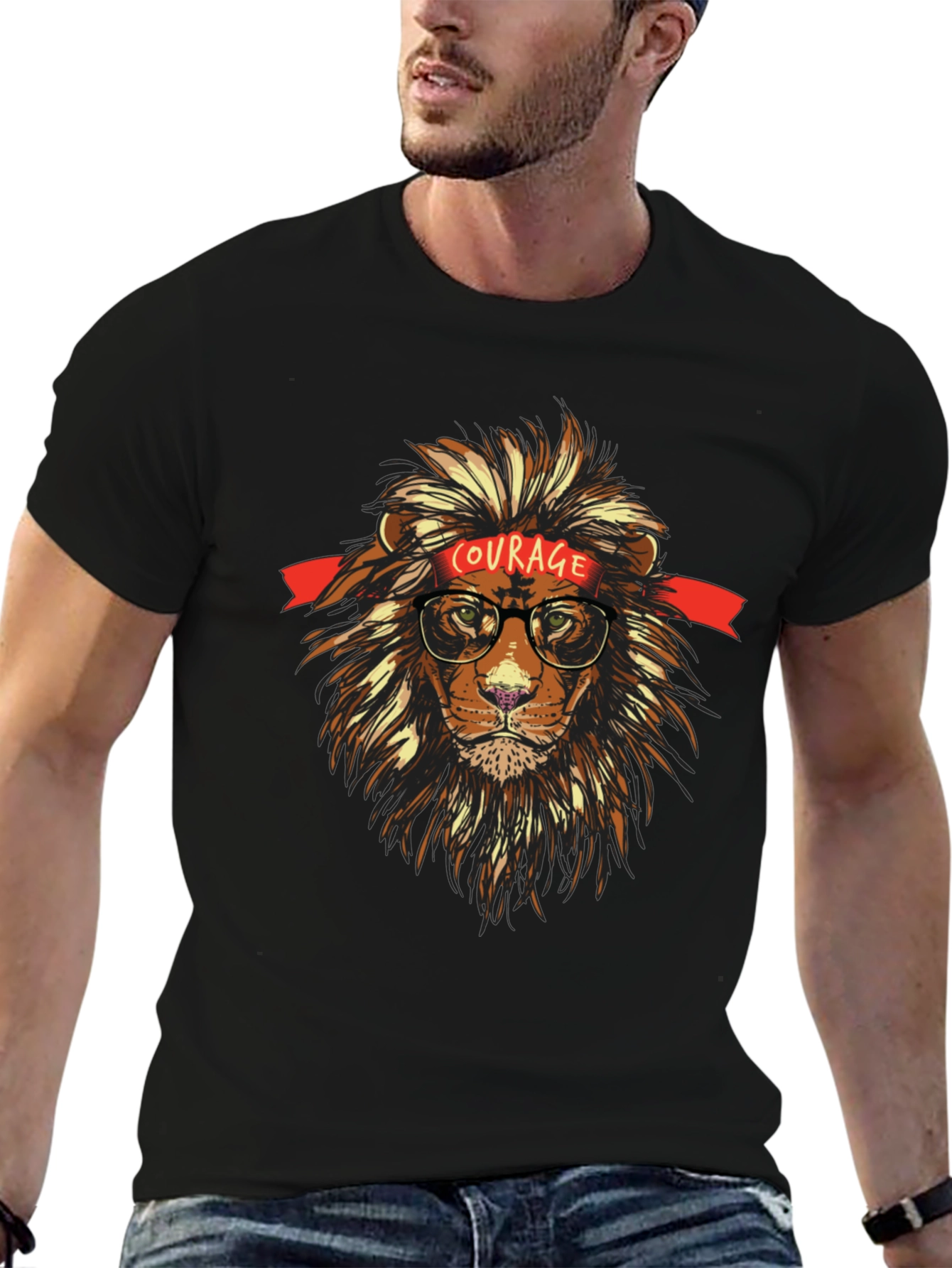 Courageous Lion Graphic T-Shirt