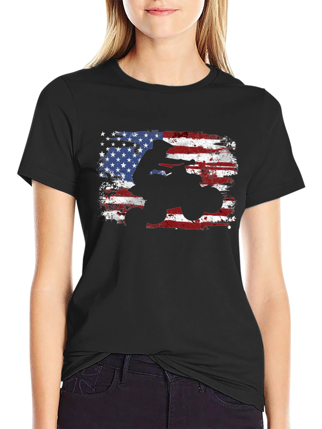 American Flag ATV Rider T-Shirt