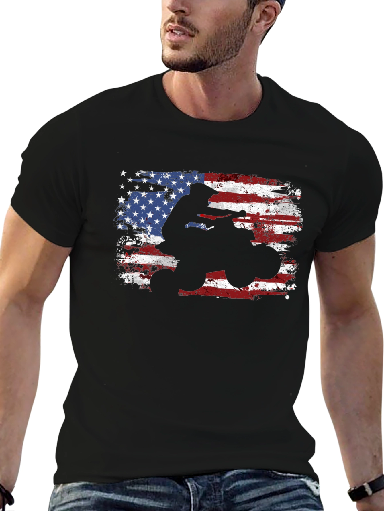 American Flag ATV Rider T-Shirt