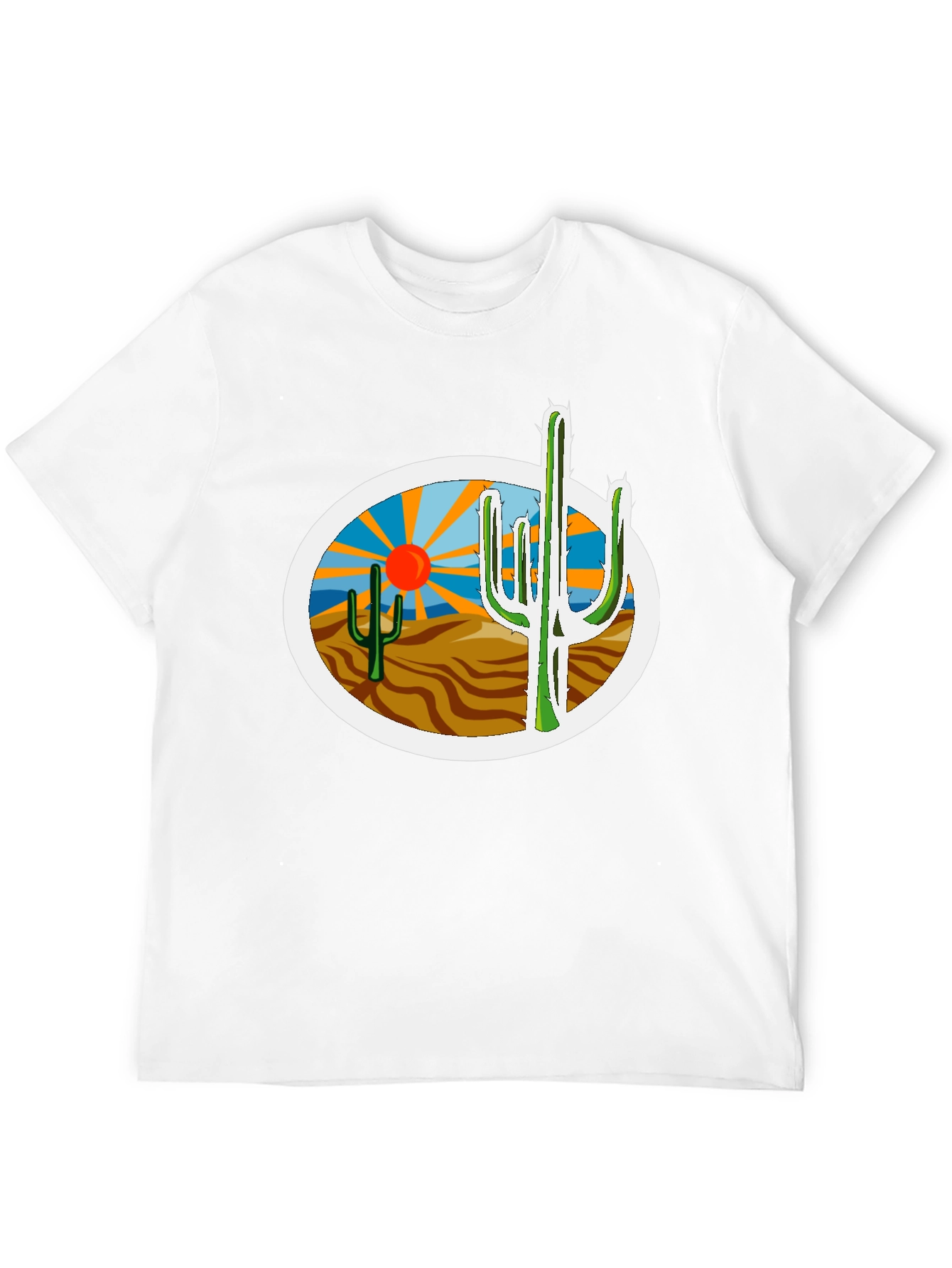 Desert Cactus Graphic Tee - Western Style Shirt