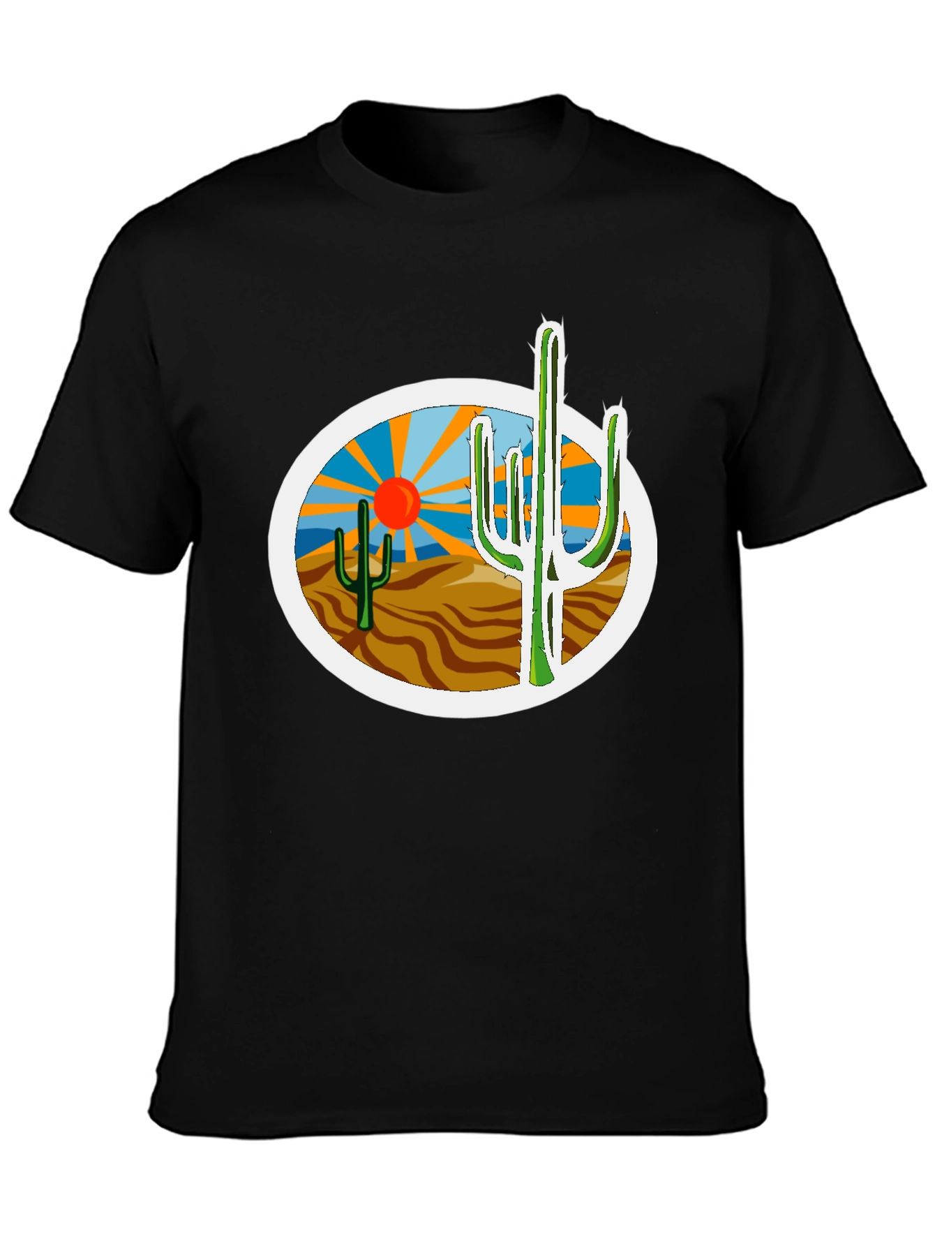Desert Cactus Graphic Tee - Western Style Shirt