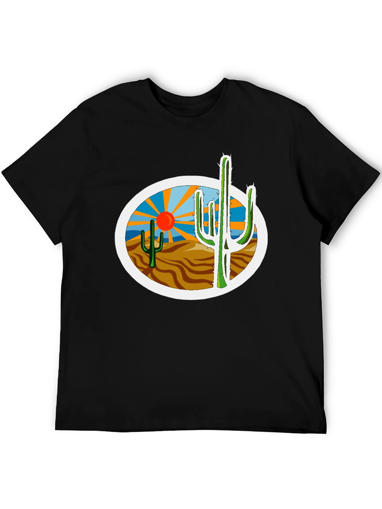 Desert Cactus Graphic Tee - Western Style Shirt