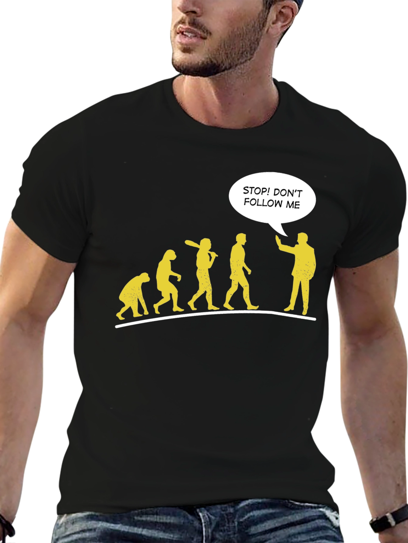 Funny Evolution T-Shirt - Stop! Dont Follow Me