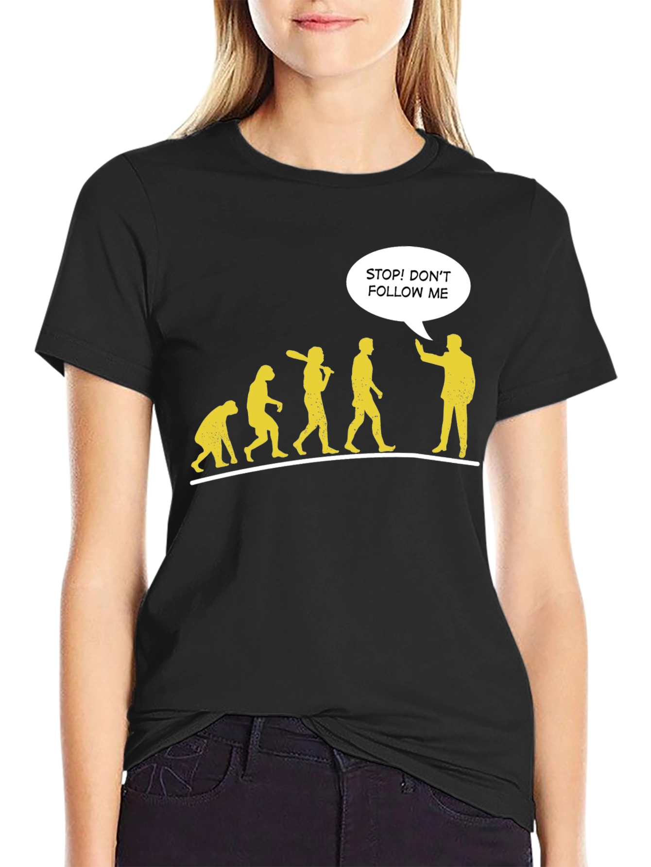 Funny Evolution T-Shirt - Stop! Dont Follow Me