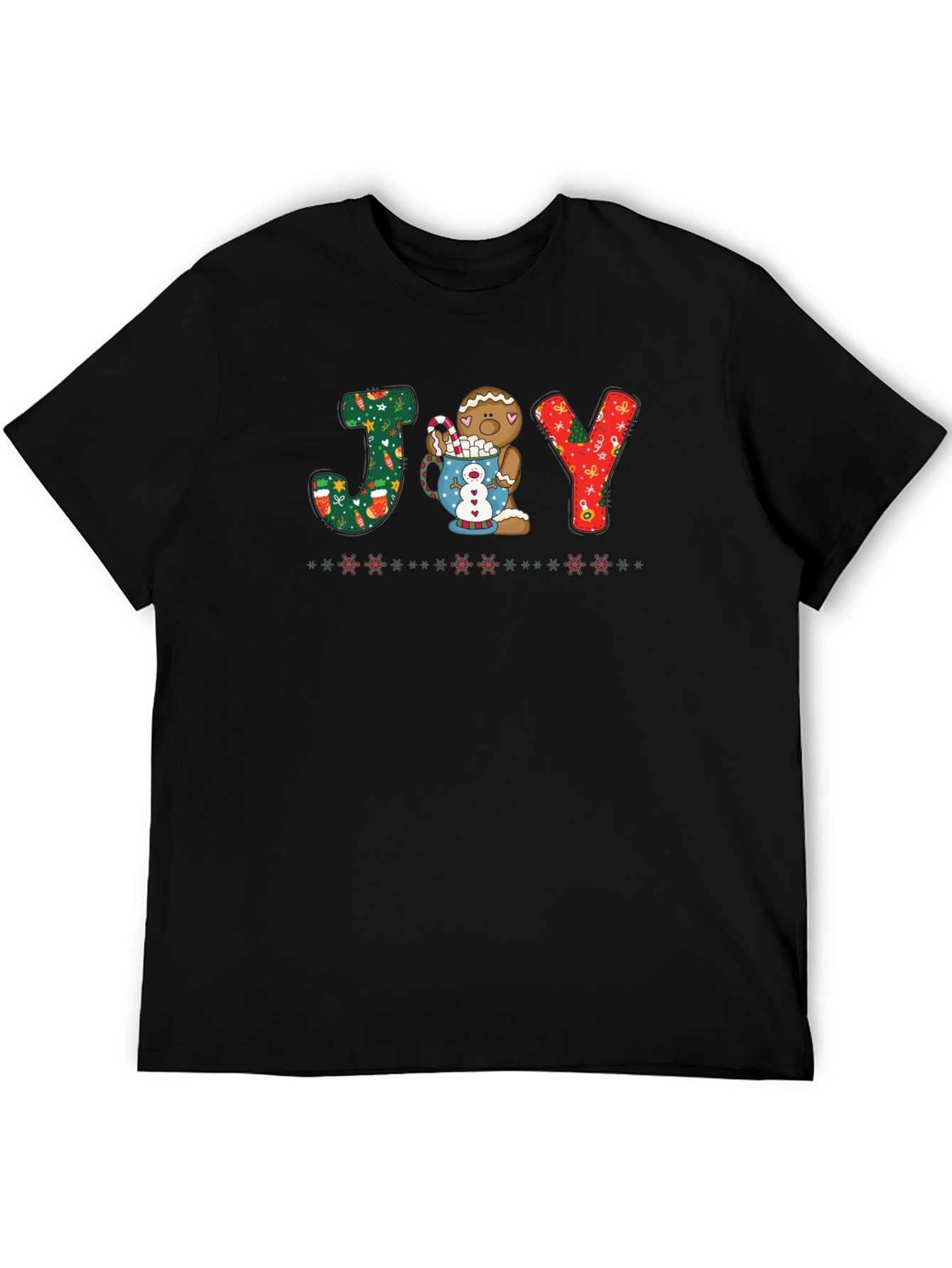Festive JOY Gingerbread Christmas T-Shirt