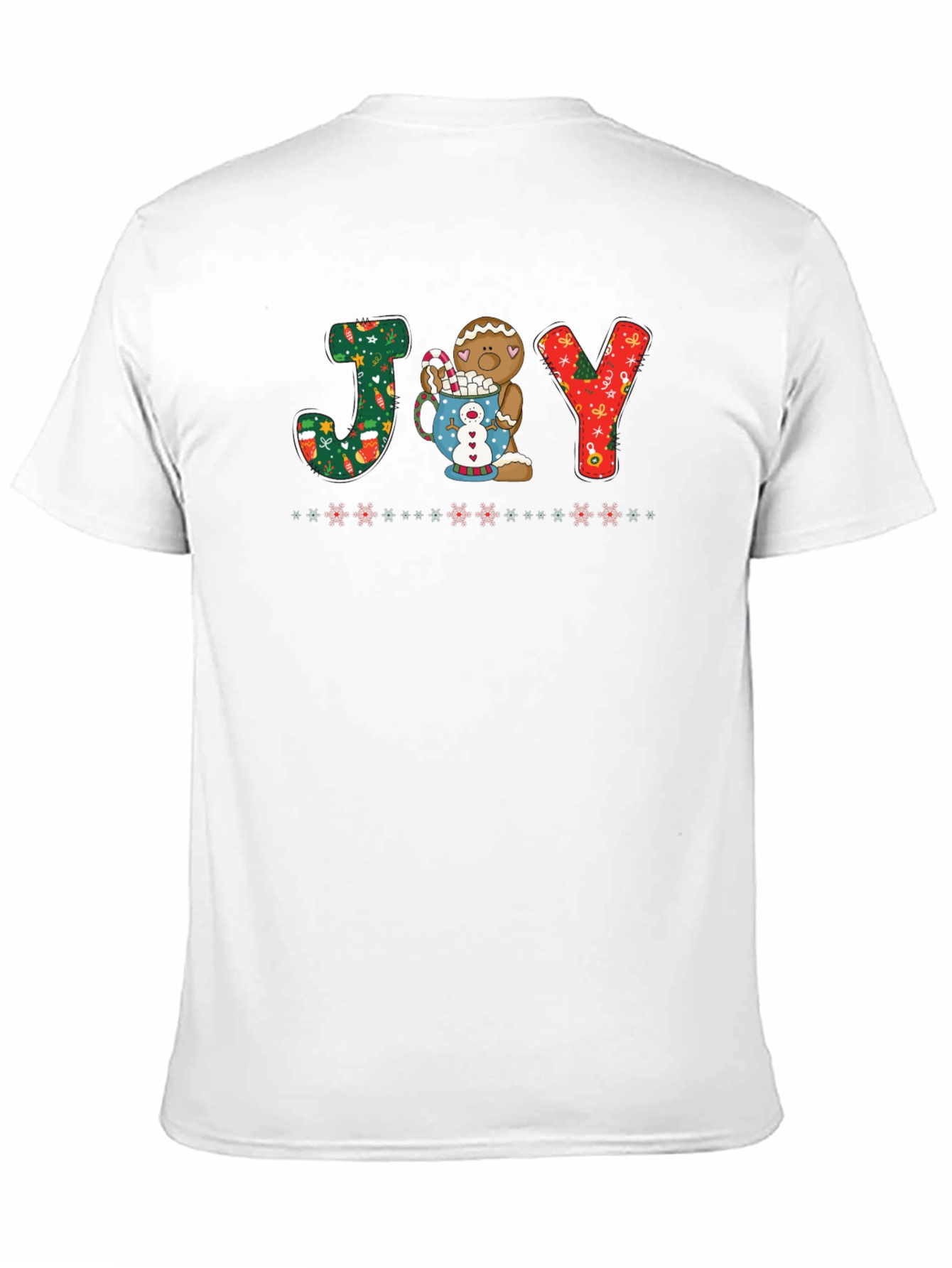 Festive JOY Gingerbread Christmas T-Shirt