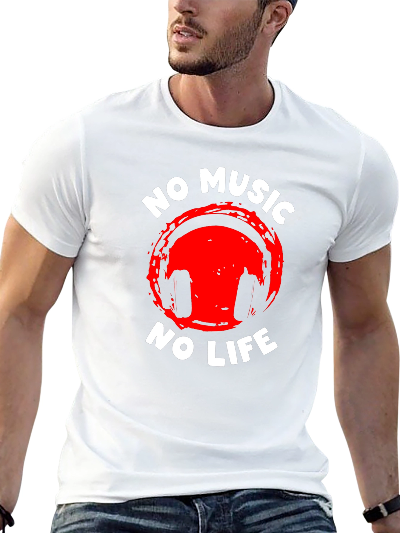 No Music No Life Graphic Tee - Premium Cotton