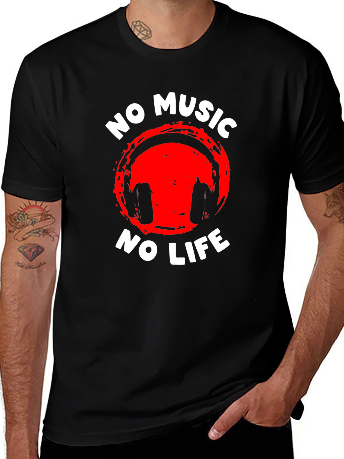 No Music No Life Graphic Tee - Premium Cotton