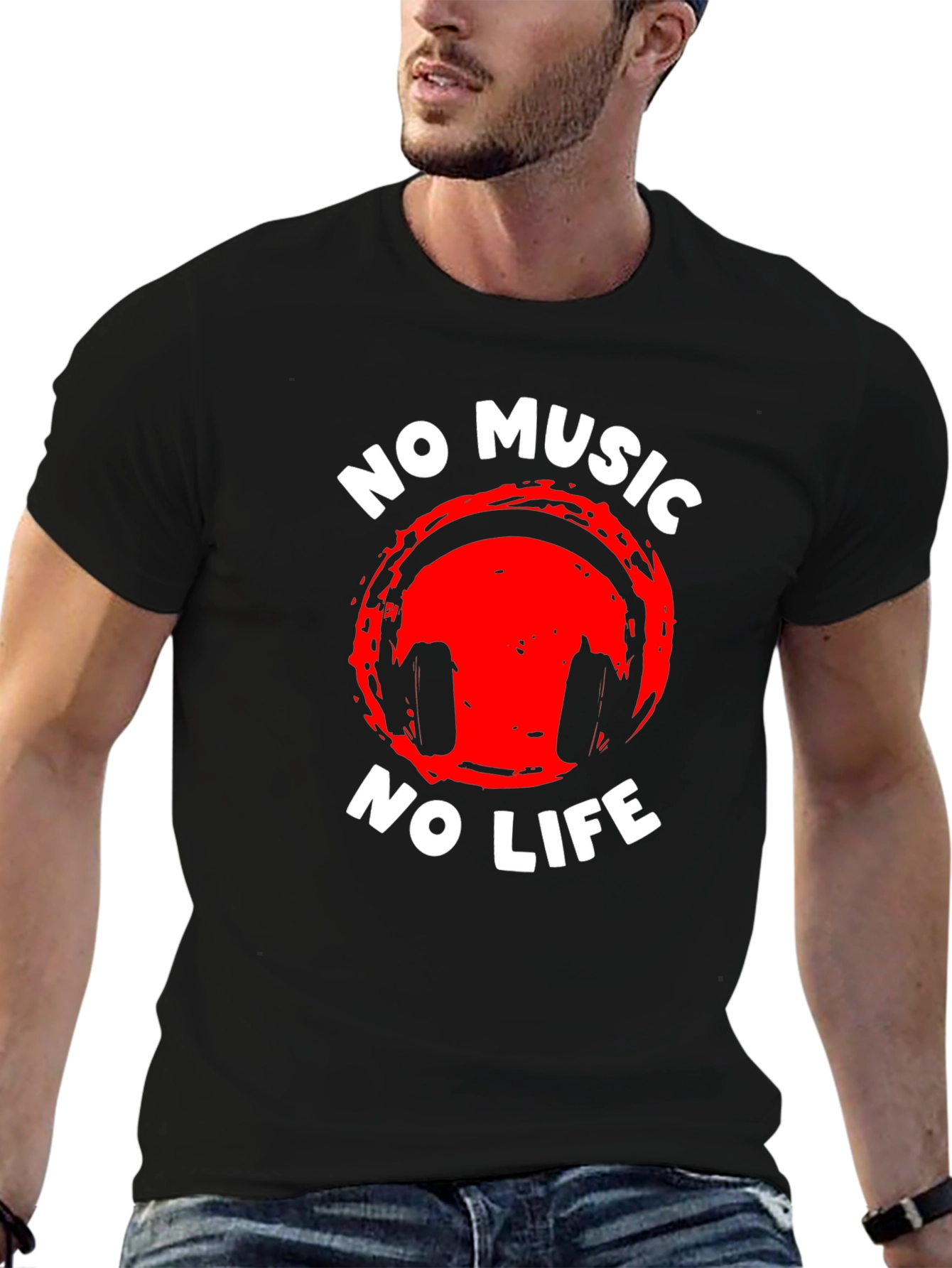 No Music No Life Graphic Tee - Premium Cotton