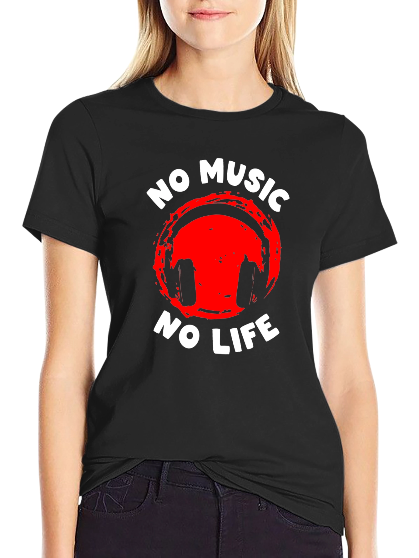 No Music No Life Graphic Tee - Premium Cotton