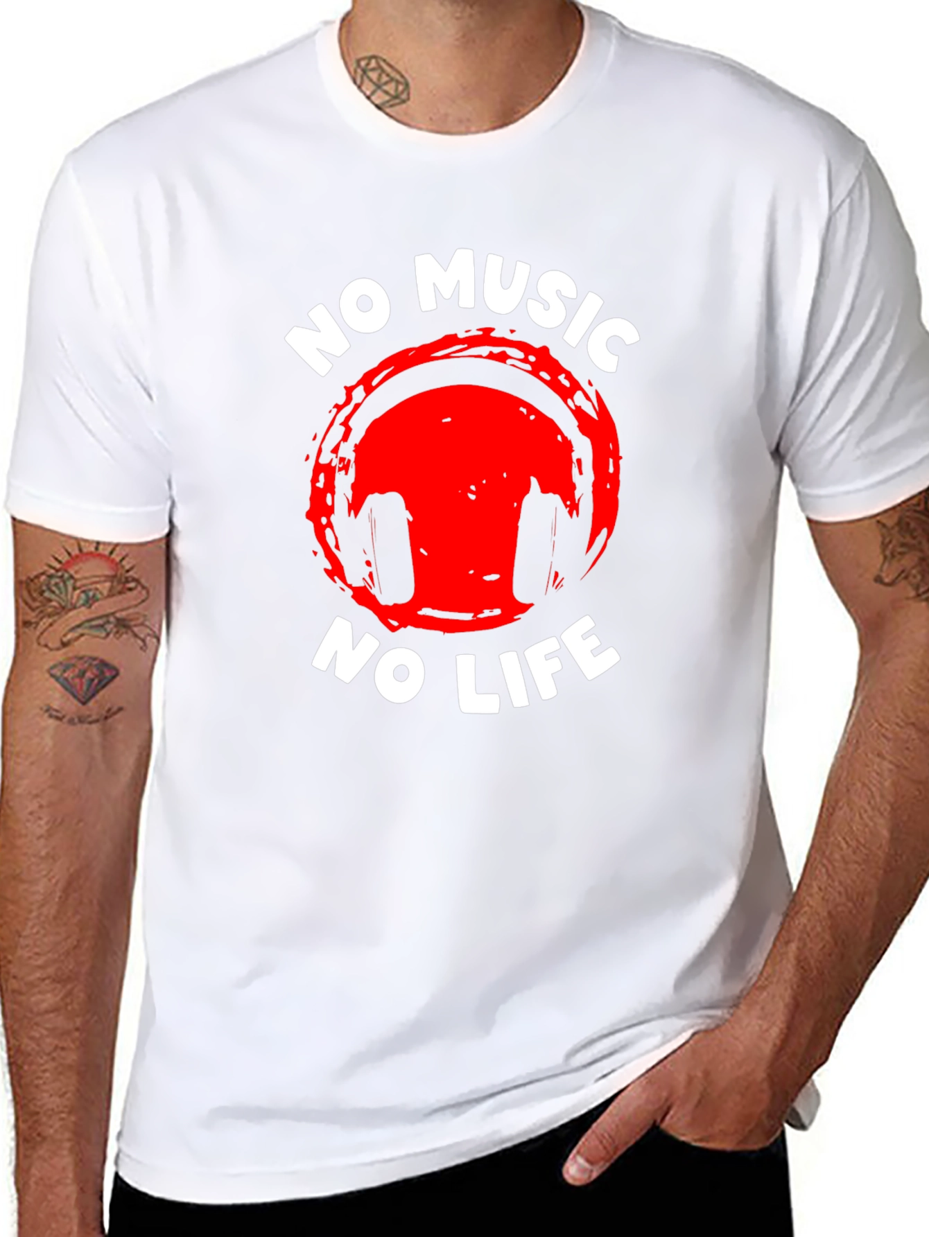 No Music No Life Graphic Tee - Premium Cotton