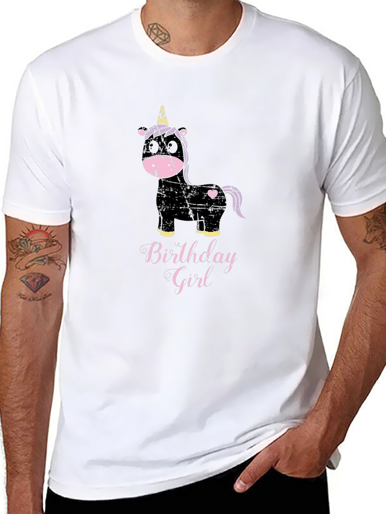 Birthday Girl Unicorn T-Shirt - Black