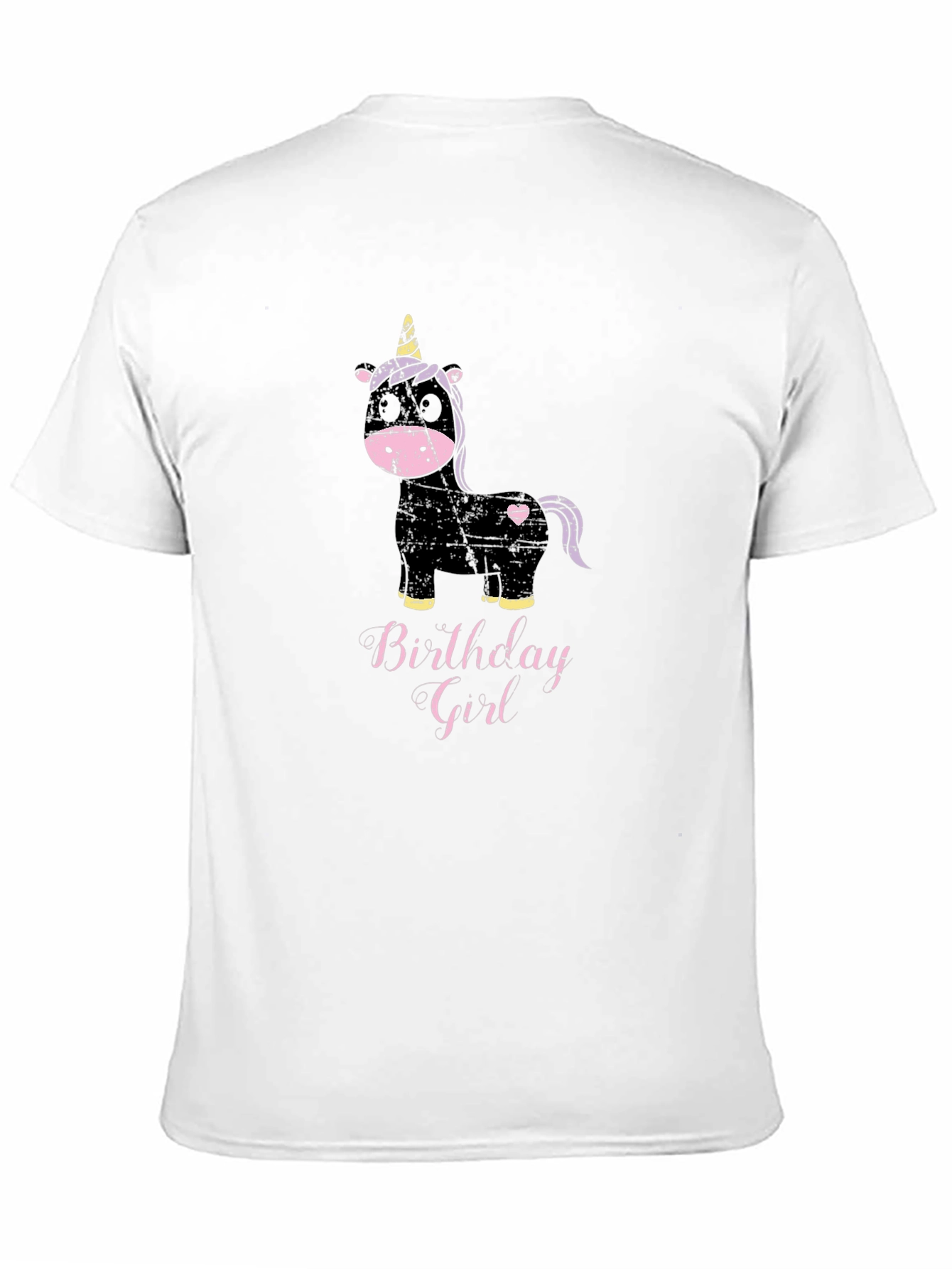 Birthday Girl Unicorn T-Shirt - Black