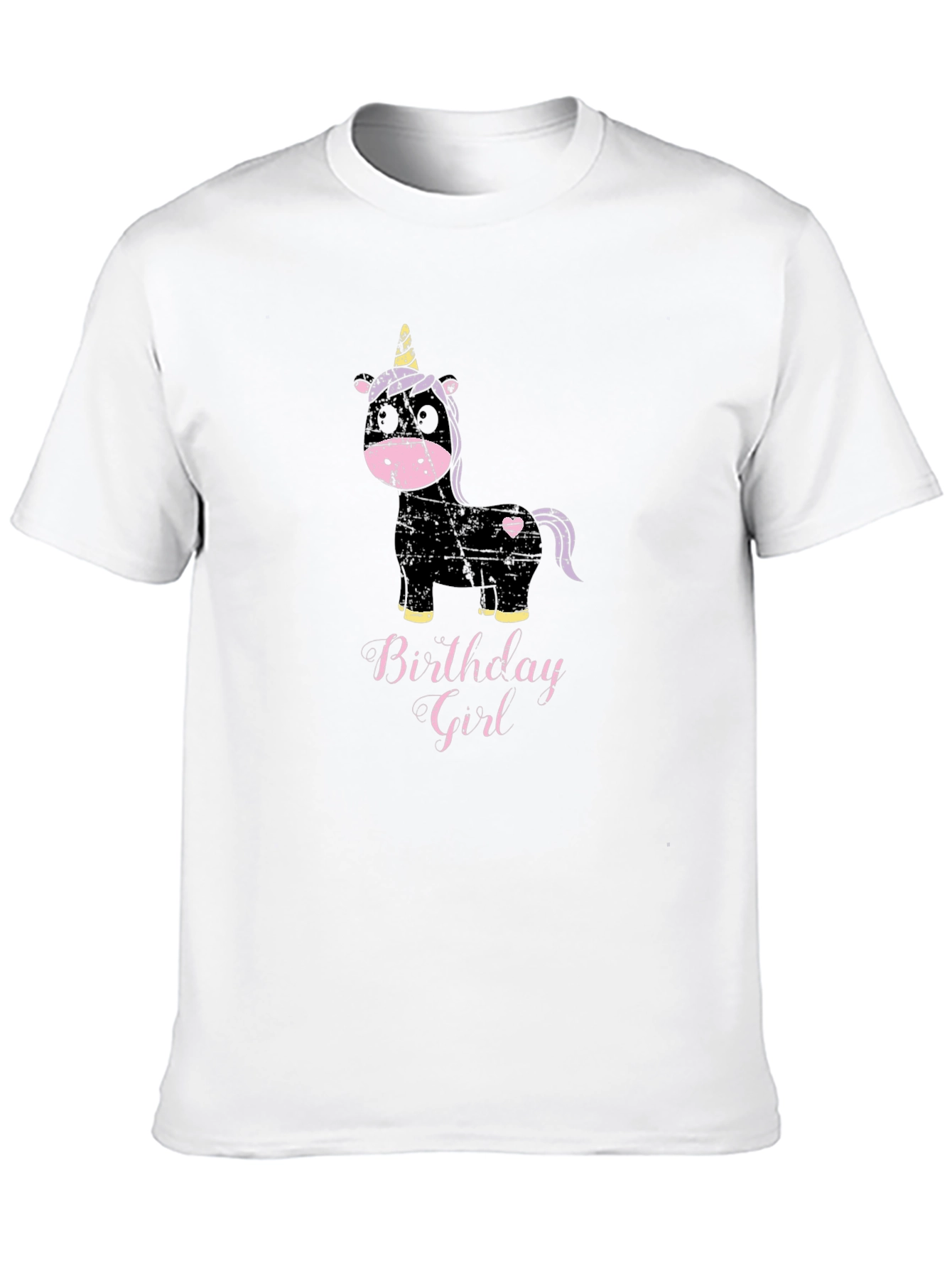 Birthday Girl Unicorn T-Shirt - Black